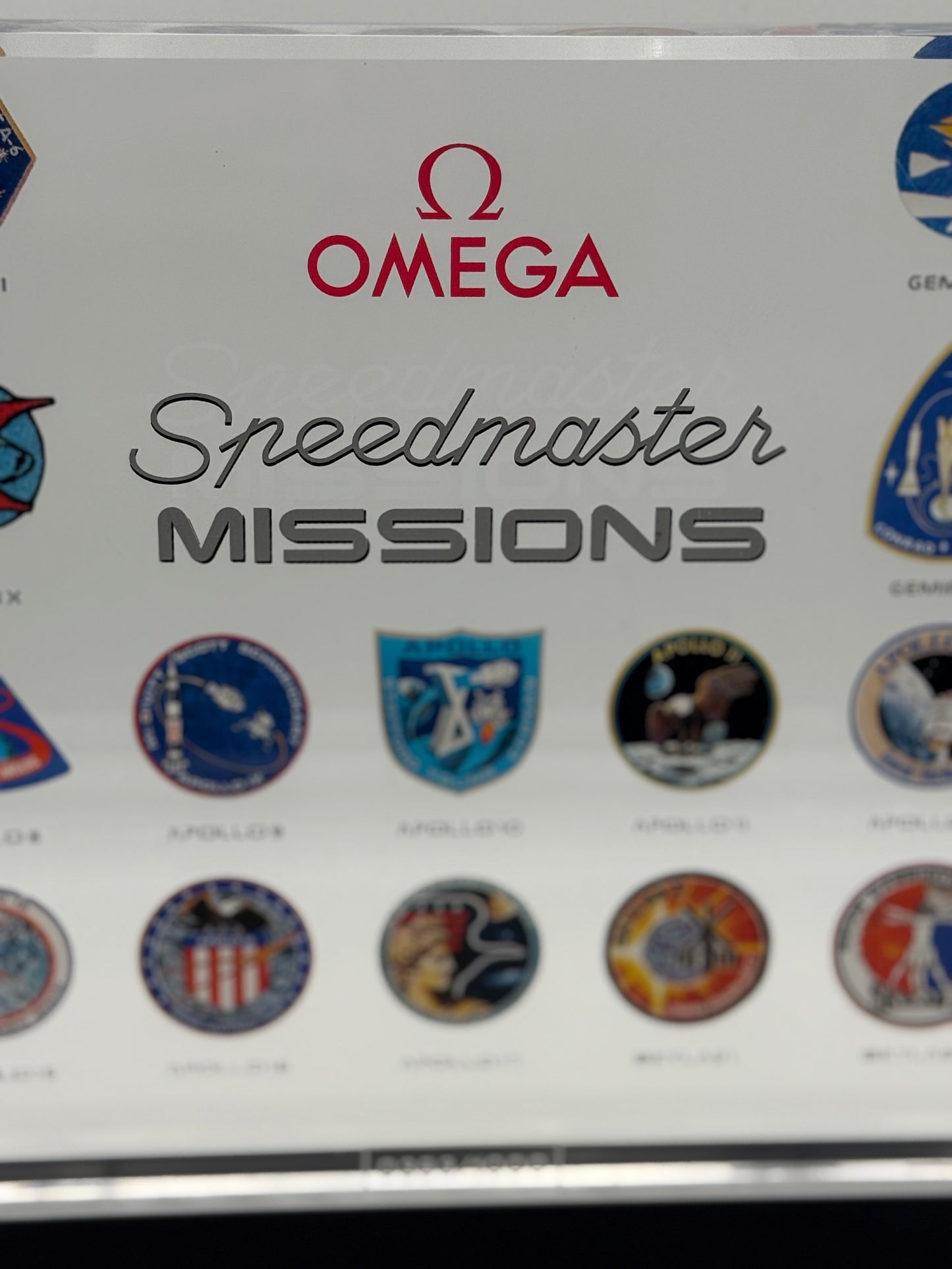 omega speedmaster missions display plate illuminated limited edition 393/1000