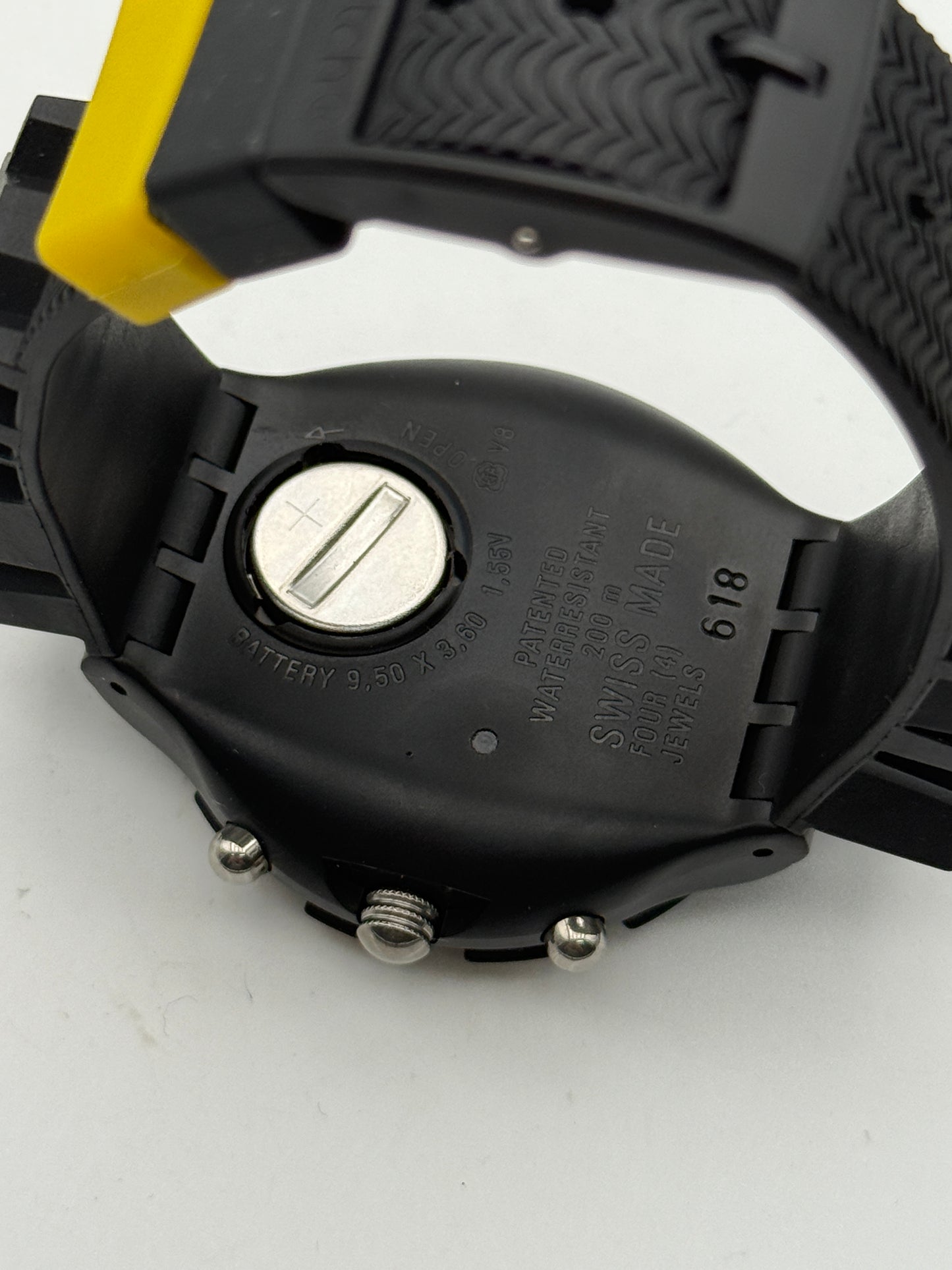 swatch aquachrono vintage nos black swiss made
