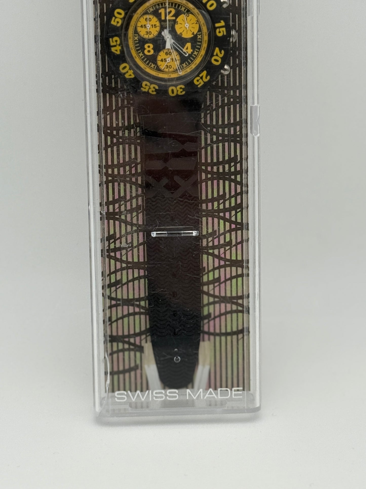 swatch aquachrono vintage nos black swiss made