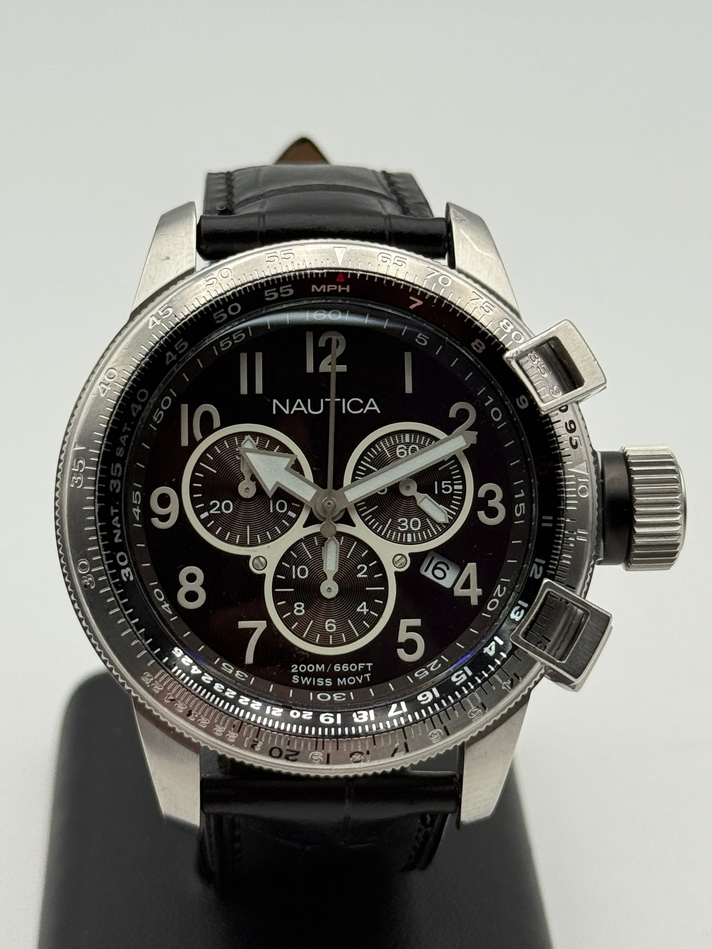 nautica chronograph swiss made a29540 46mm