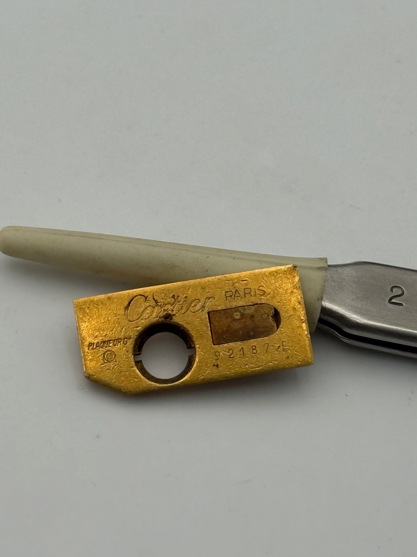 cartier lighter spare parts plaque or