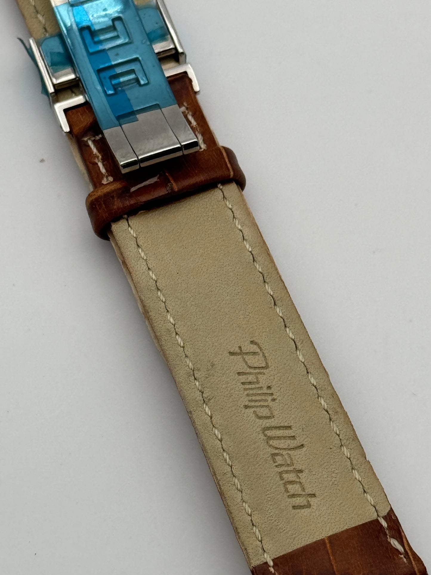 Philip Watch cinturino strap coccodrillo marrone 20mm