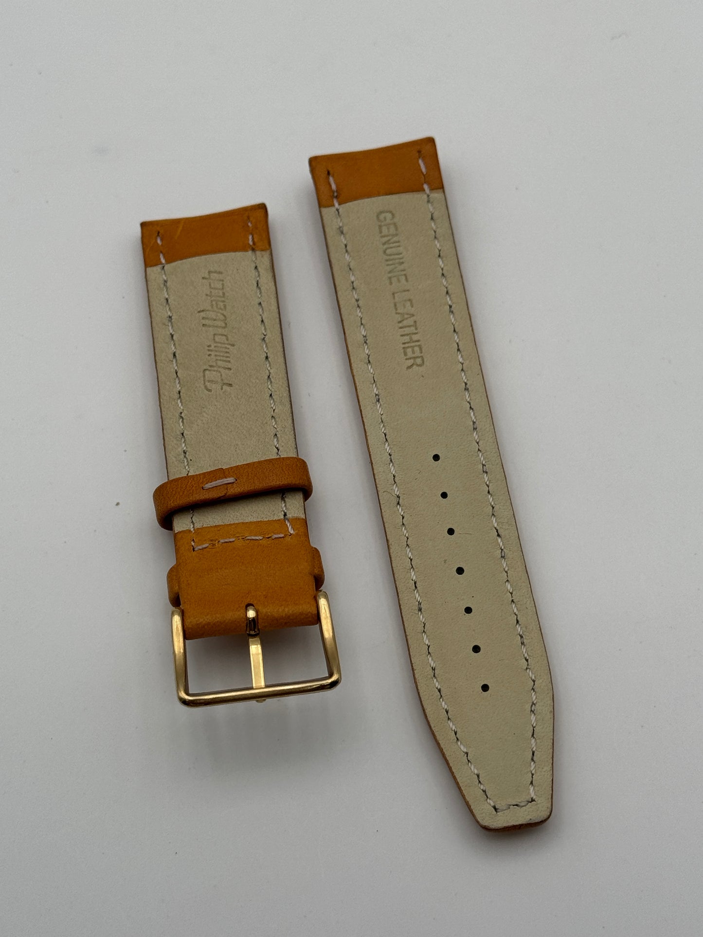 Philip Watch cinturino strap pelle leather marrone chiaro 20mm