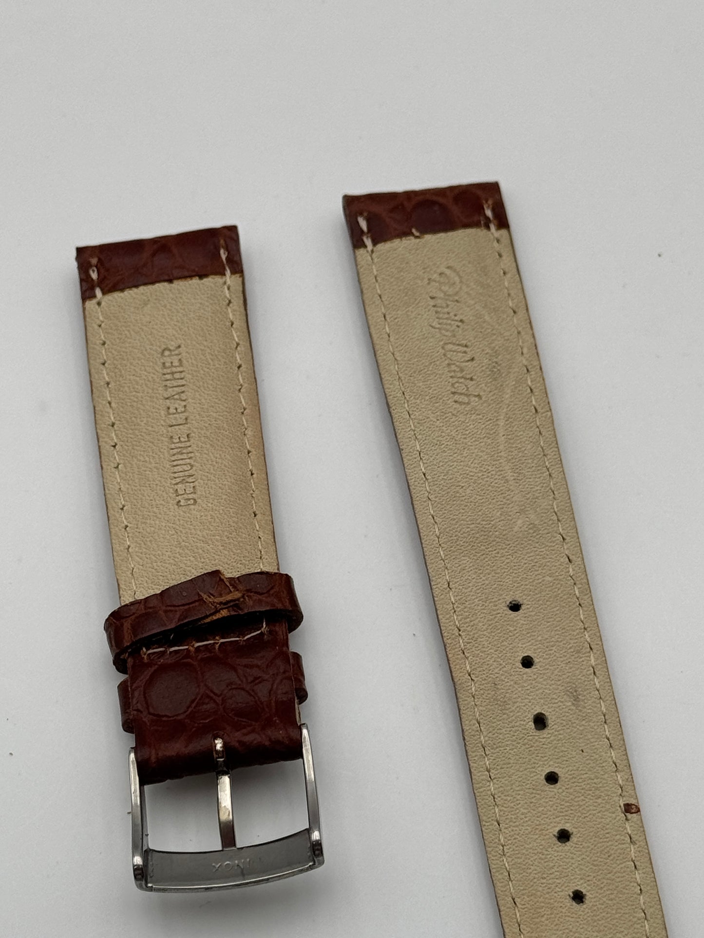 Philip Watch cinturino strap leather pelle coccodrillo marrone 20mm