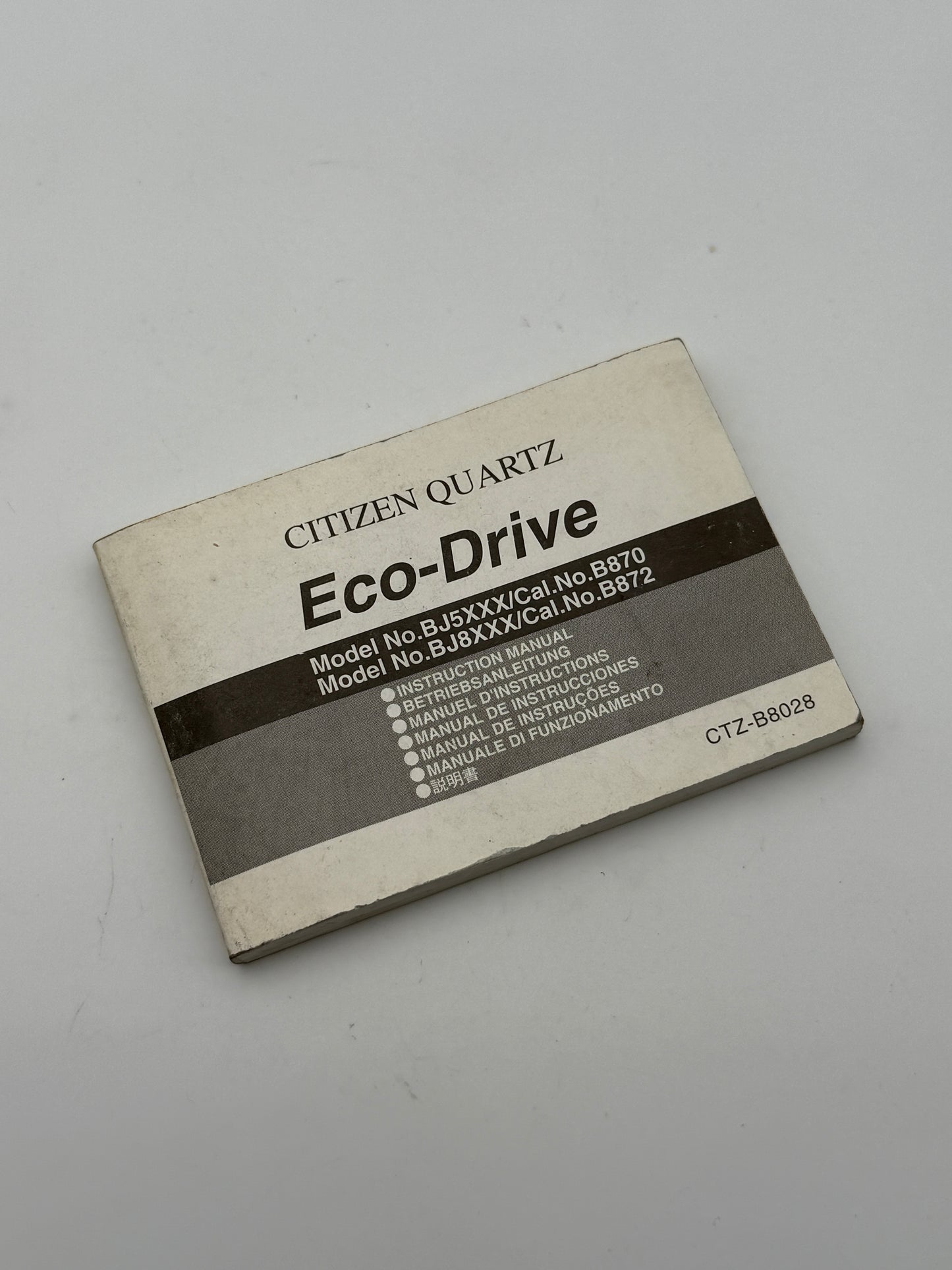 citizen eco drive b870-872 istruzioni libretto booklet