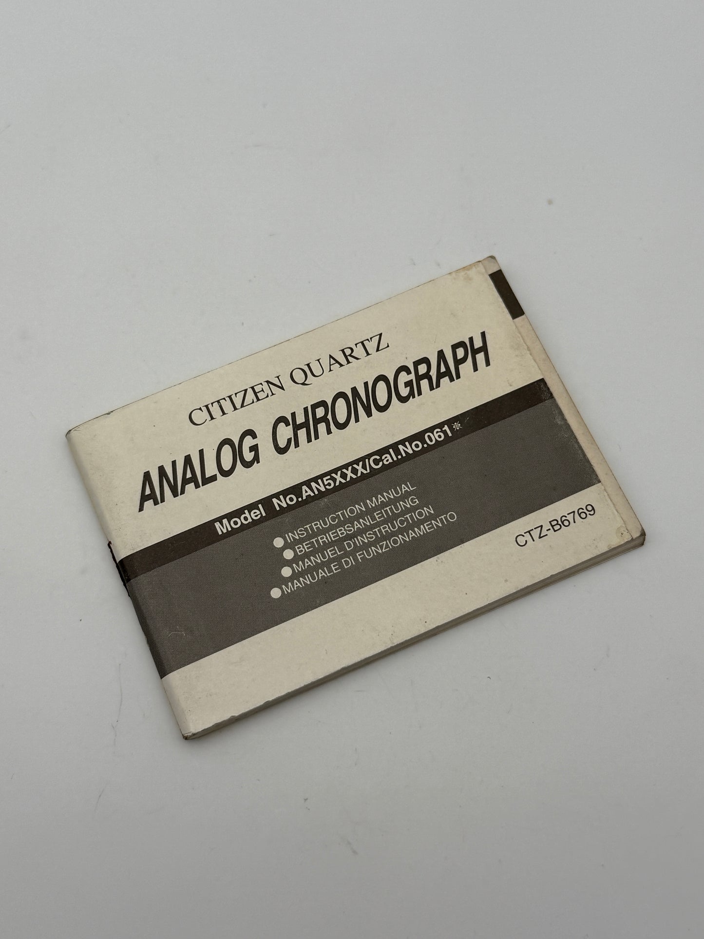 citizen analog chronograph no.061 istruzioni libretto booklet