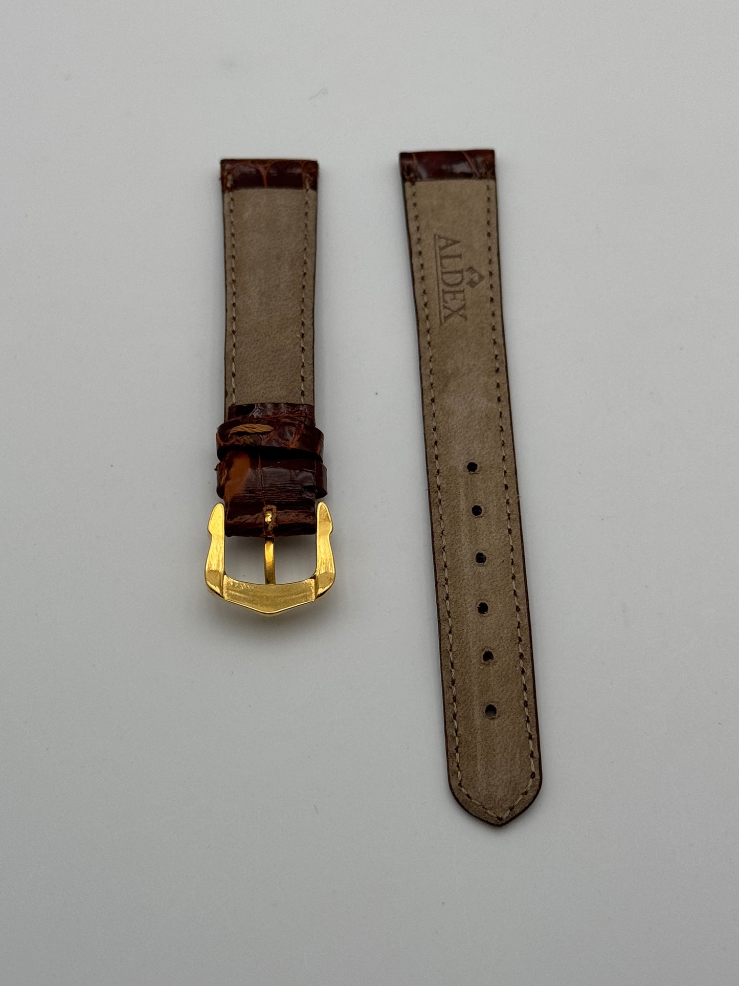 aldex cinturino strap coccodrillo marrone 14mm