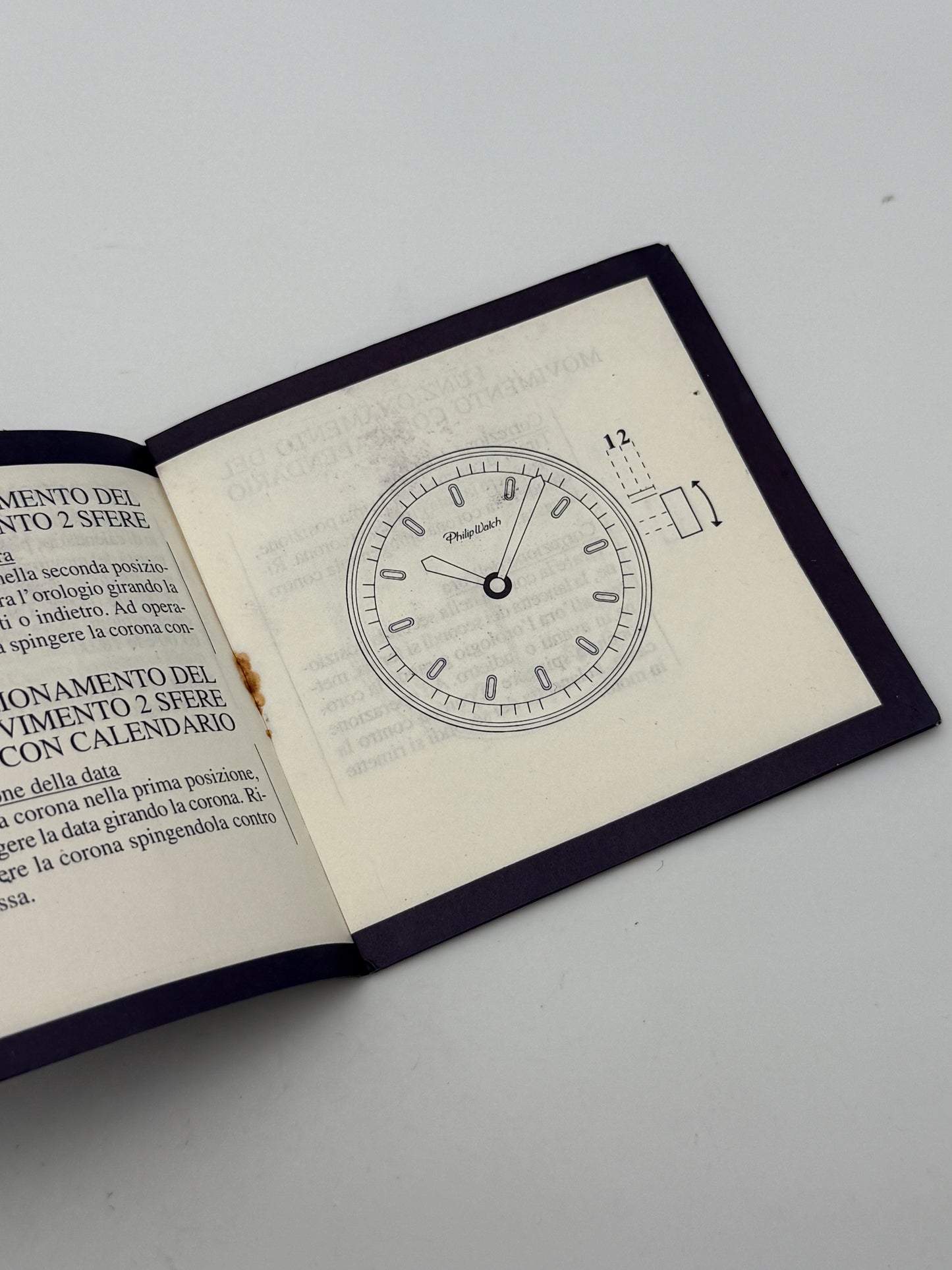 philip watch gold collection libretto istruzioni booklet swiss made vintage
