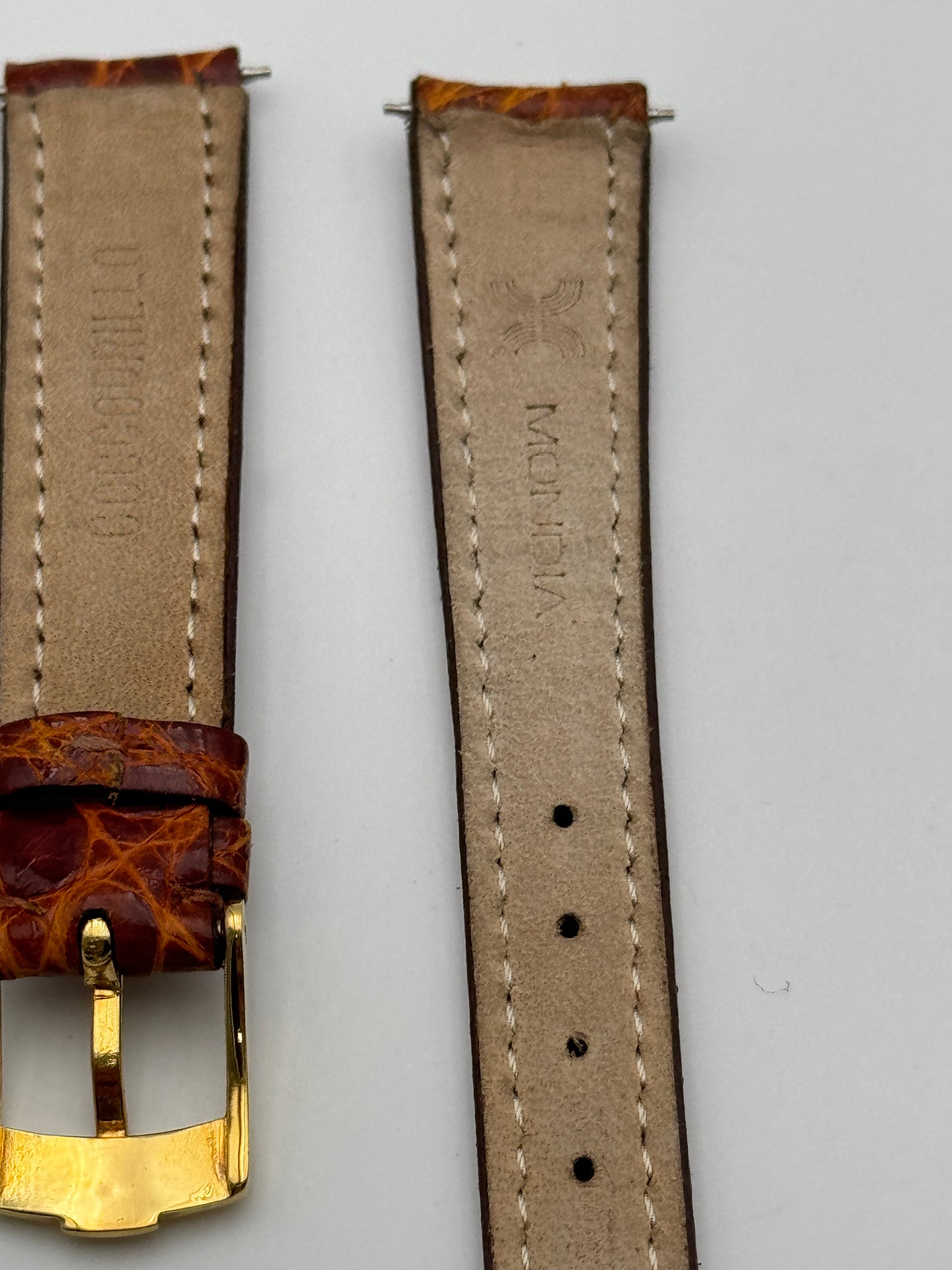 Mondia cinturino strap coccodrillo marrone 14mm