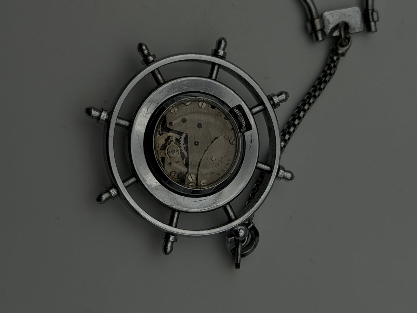 falco ruotino wheel timone rudder pocket watch vintage 50mm