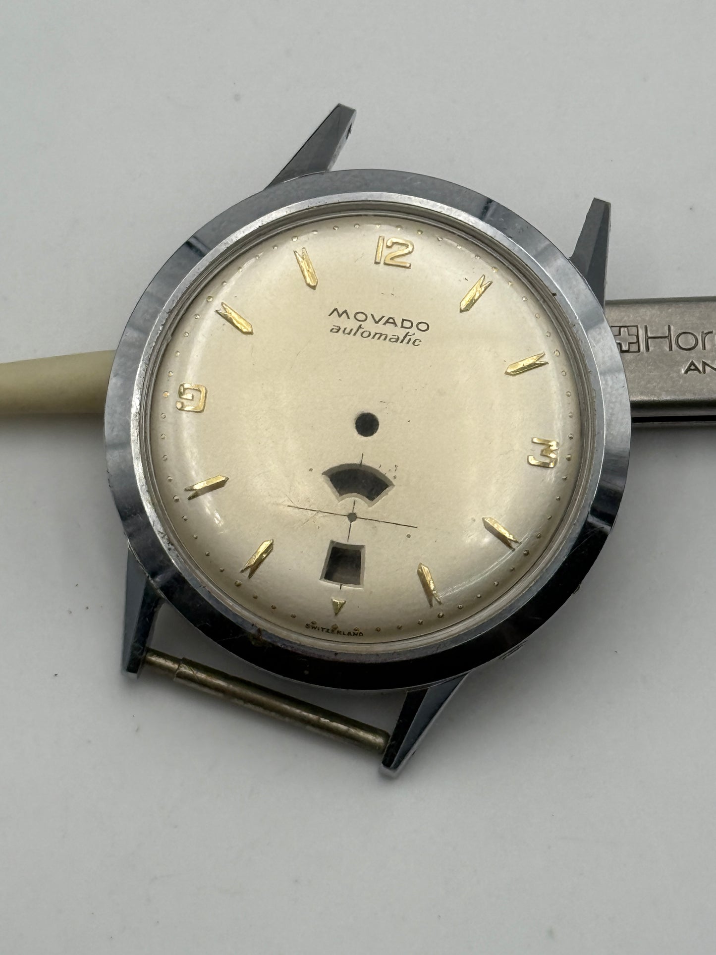 movado automatic 37mm calendar date cassa case NOS