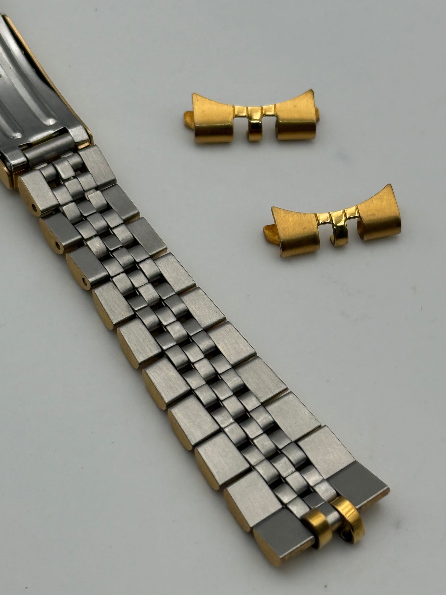 bulova calendar dorato 17mm gold palated bracciale bracelet cinturino strap