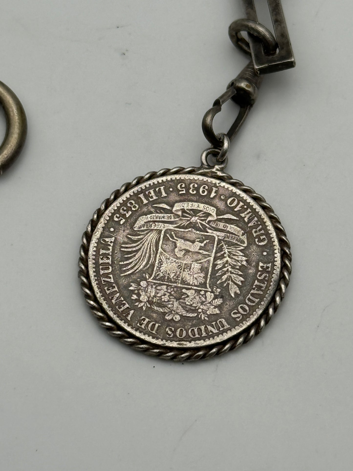 catena vintage orologio da tasca key chain pocket watch vintage silver 925