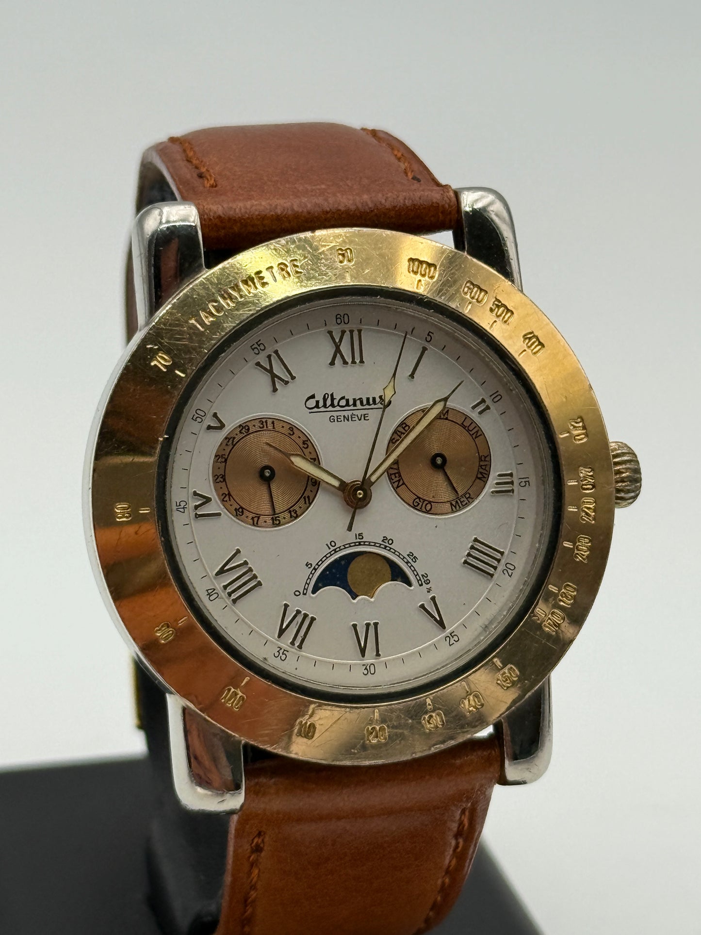 altanus calendar moon phase swiss made referenza 8844