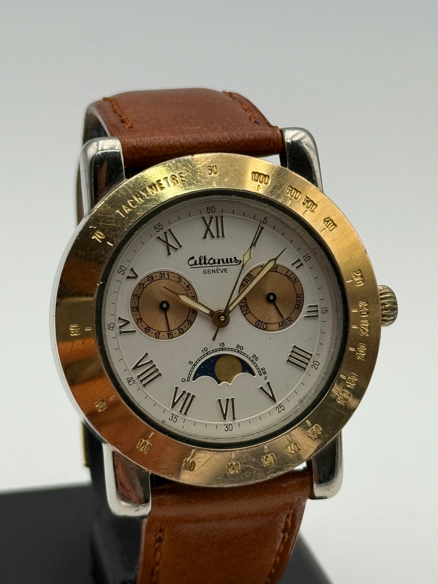 altanus calendar moon phase swiss made referenza 8844