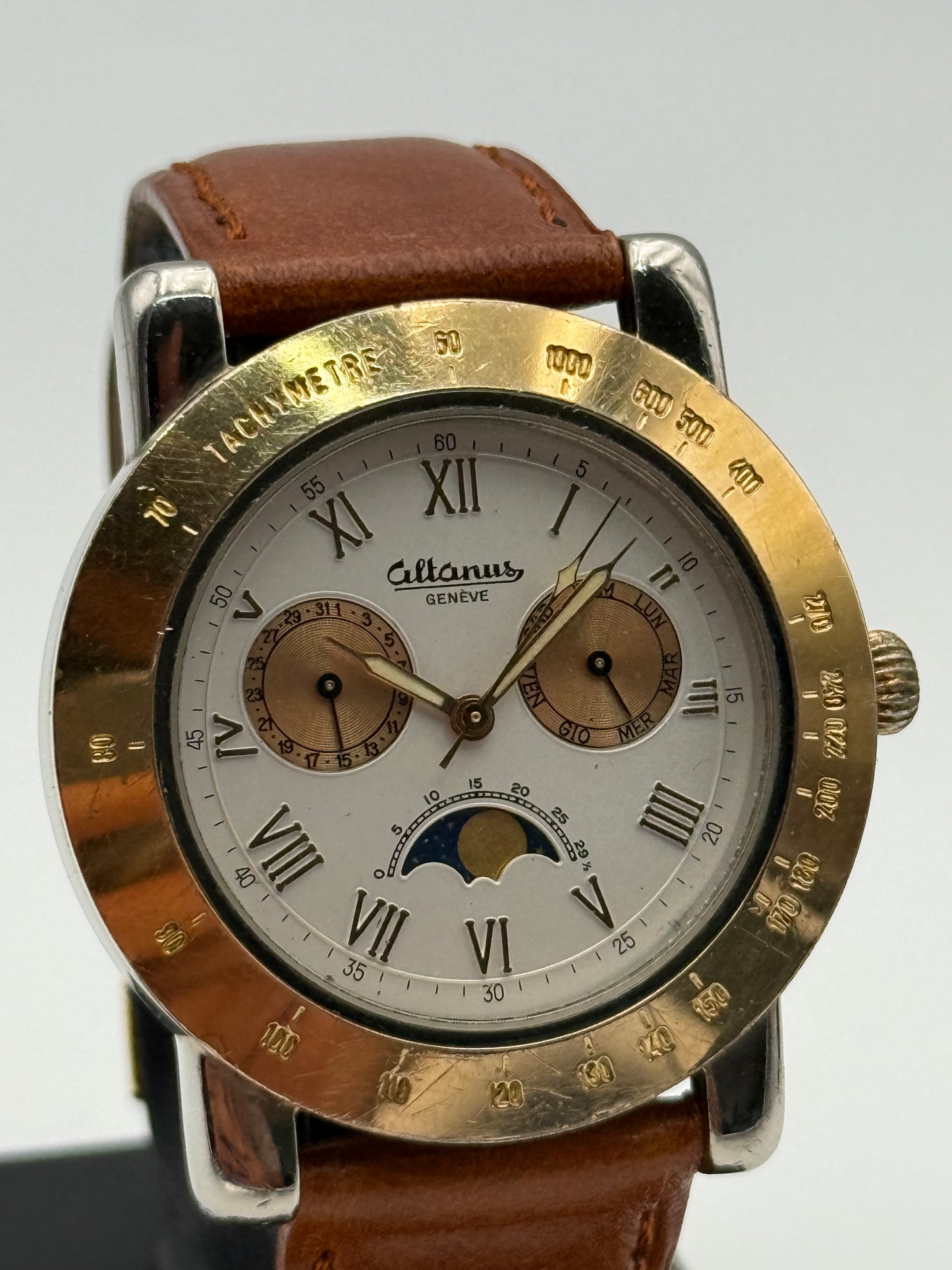 altanus calendar moon phase swiss made referenza 8844