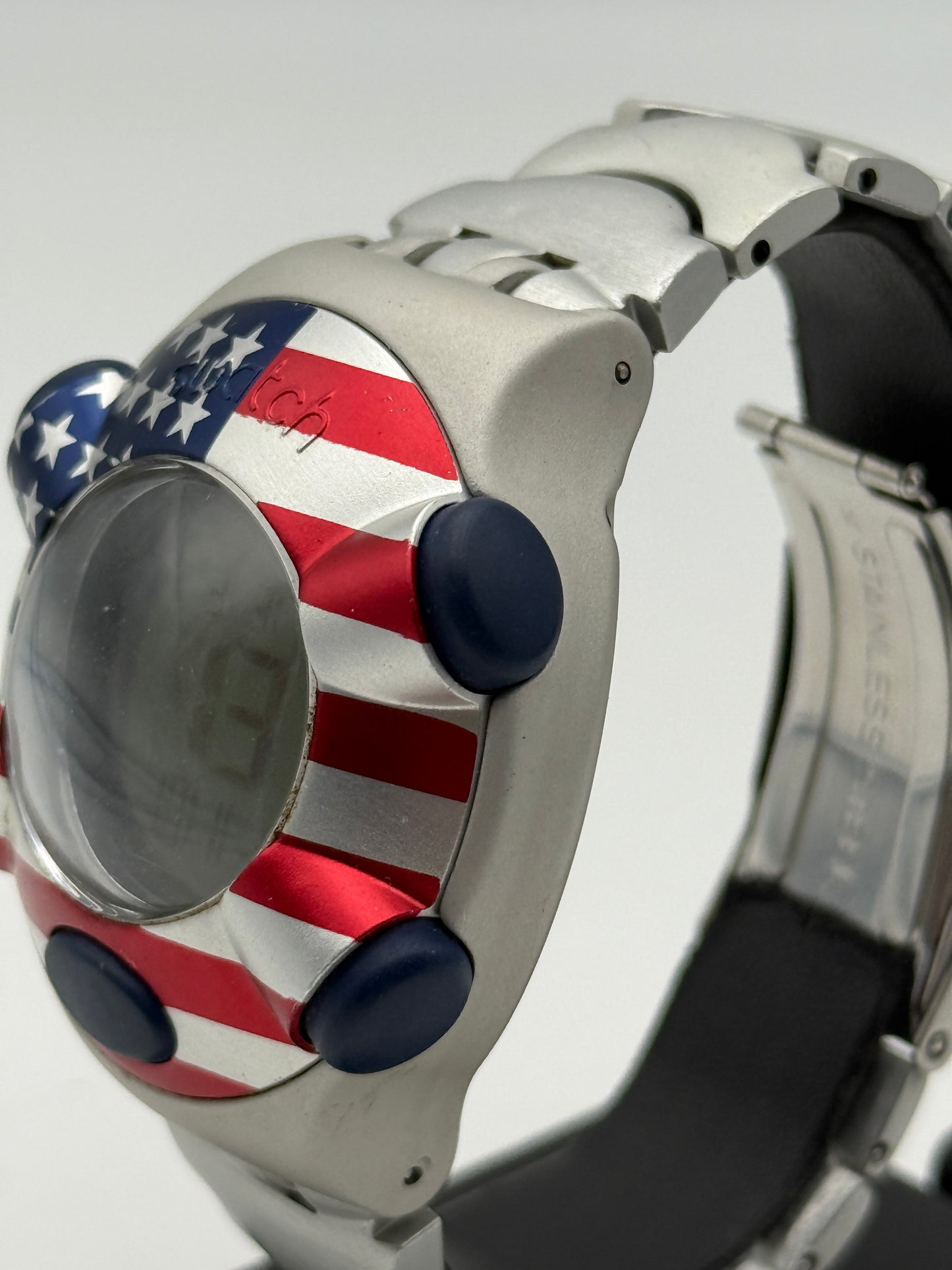 swatch american u.s.a. united states of america usa beat aluminium 47mm