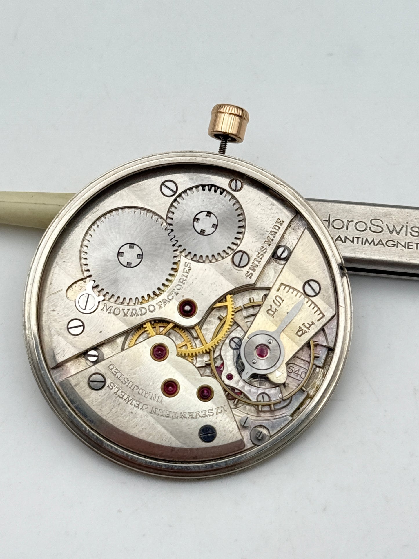 movado 540 40.3mm movement movimento rare