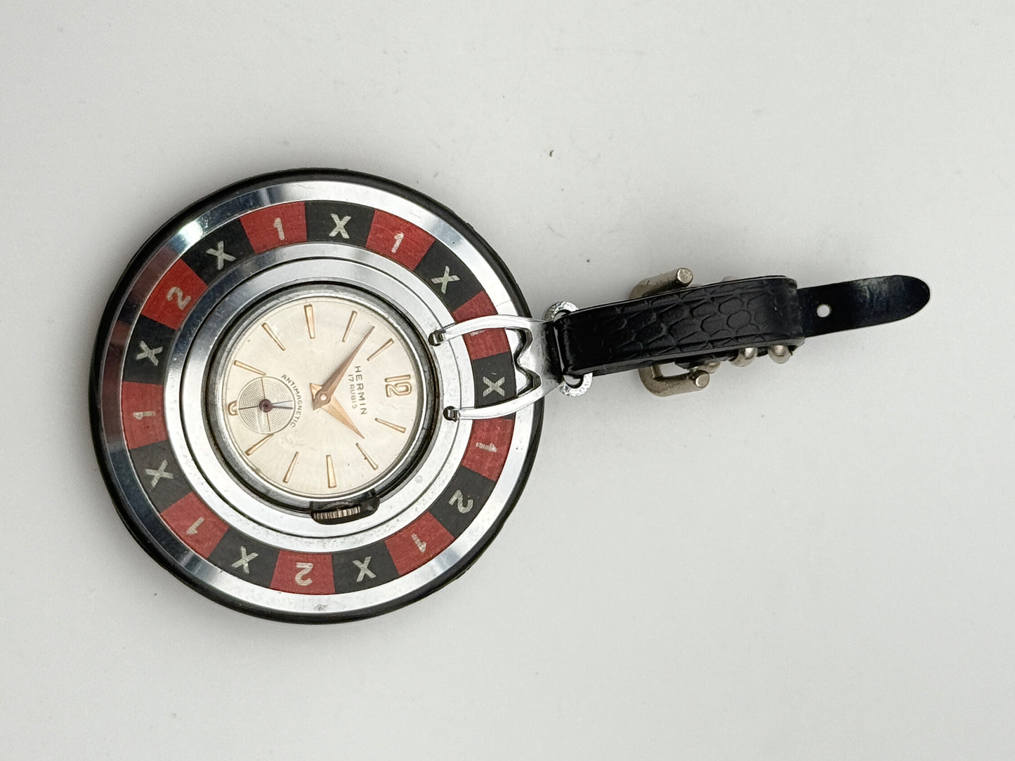 hermin roulette pocket watch 45mm vintage rare