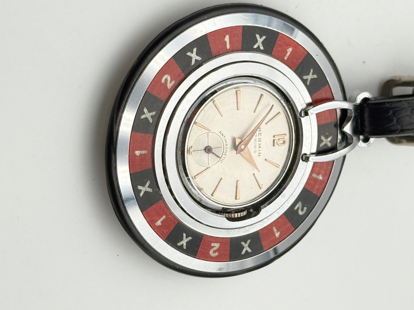 hermin roulette pocket watch 45mm vintage rare