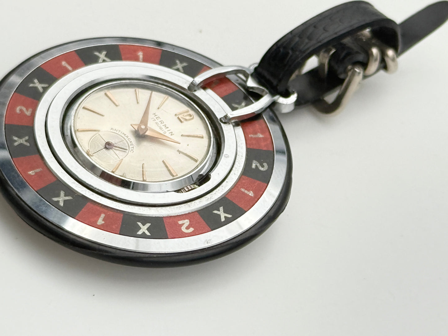 hermin roulette pocket watch 45mm vintage rare