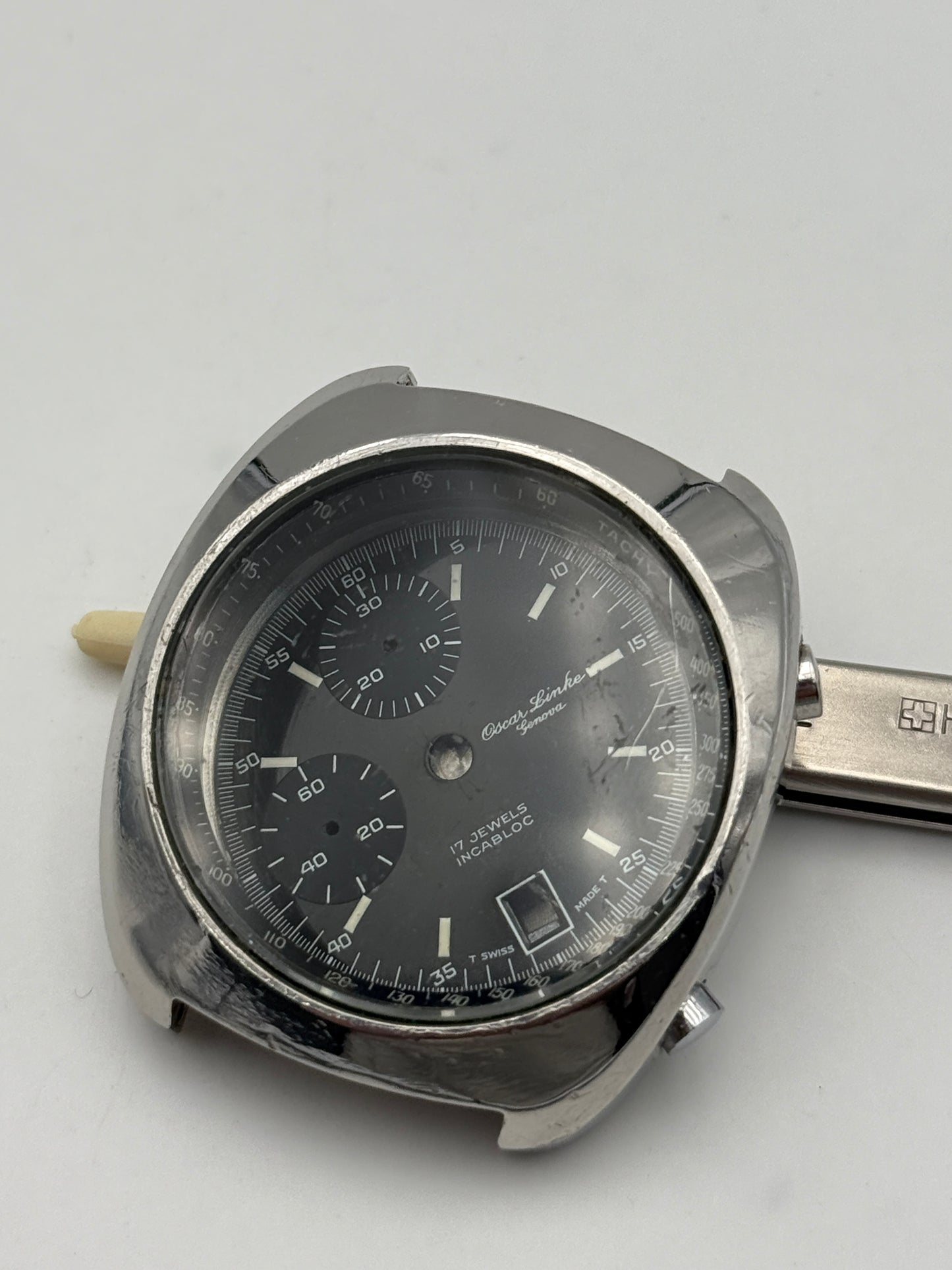 oscar linke cassa case chrono valjoux 7765 helmet 38mm