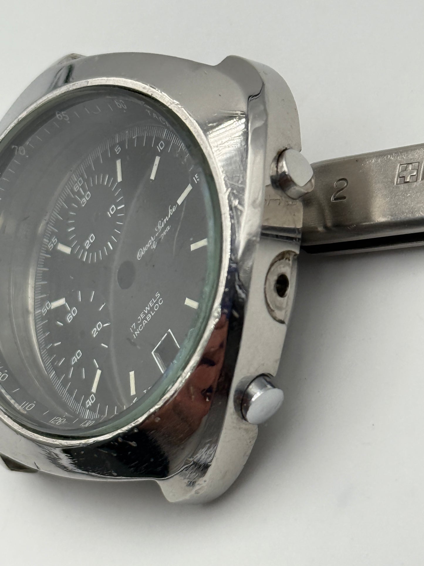 oscar linke cassa case chrono valjoux 7765 helmet 38mm