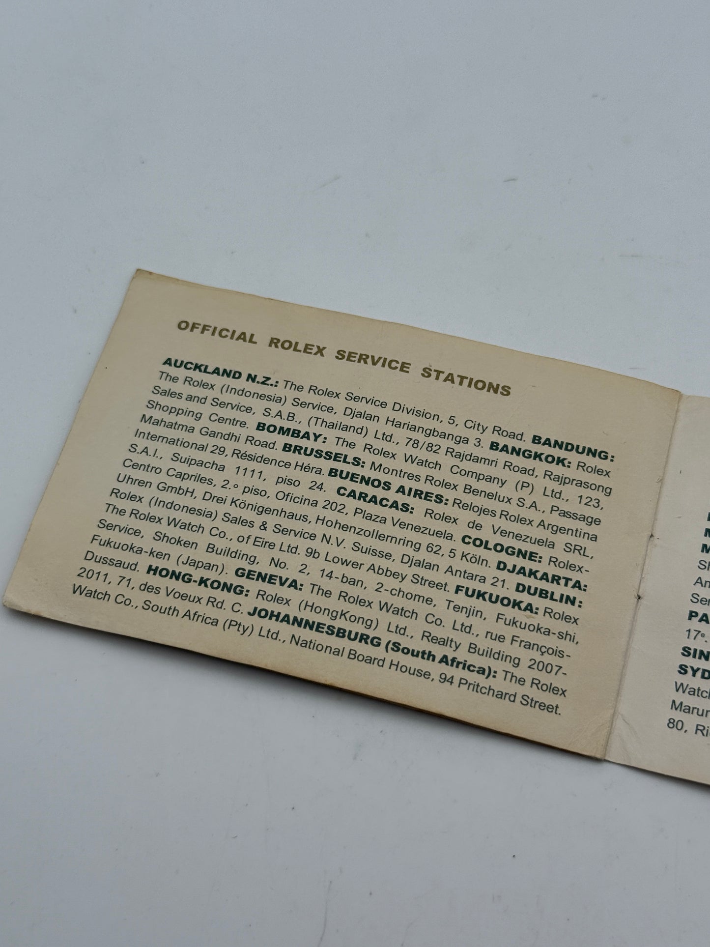 rolex warranty guarantee 1960 21-617-573-02-972-30 rare