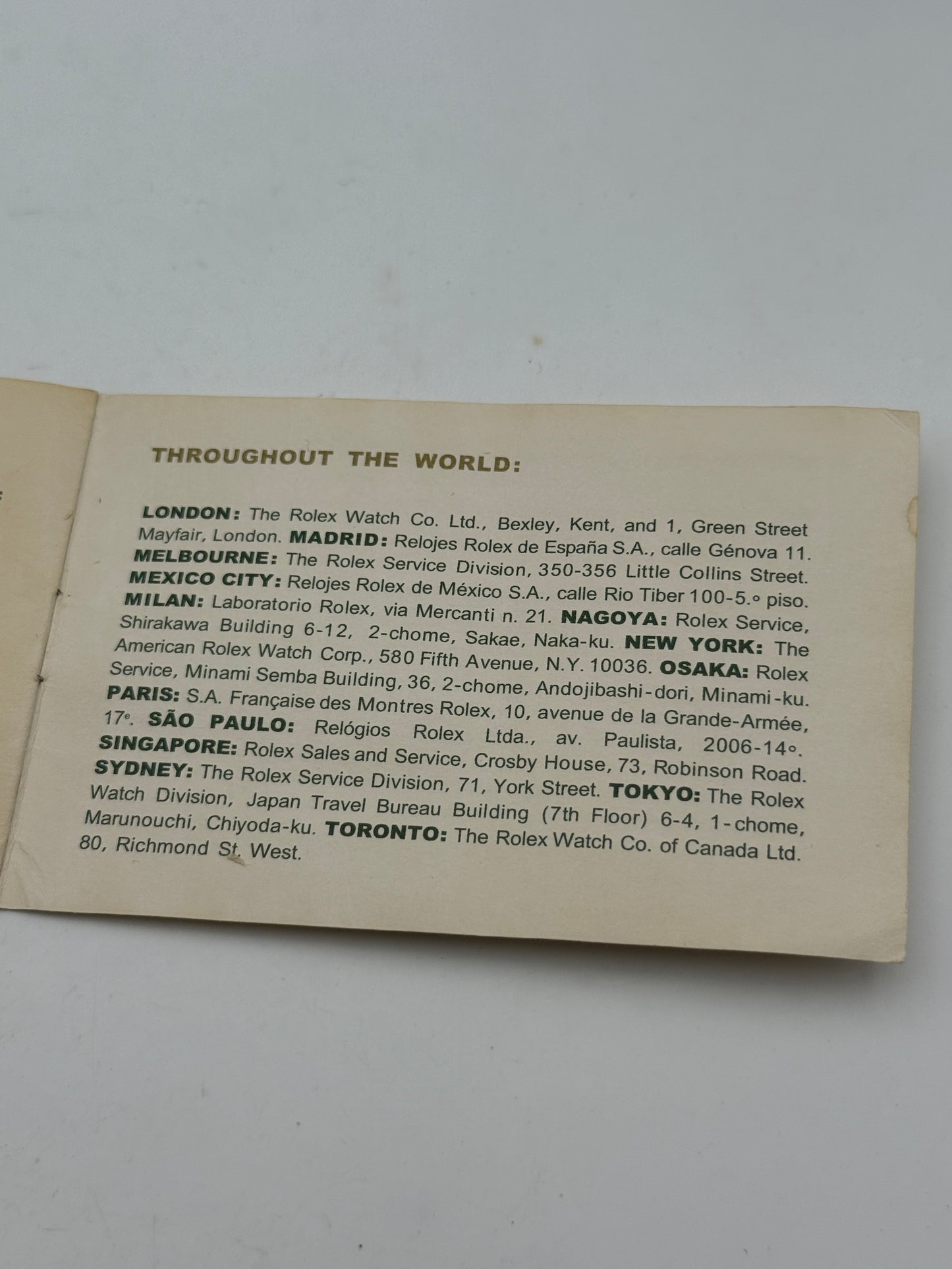 rolex warranty guarantee 1960 21-617-573-02-972-30 rare