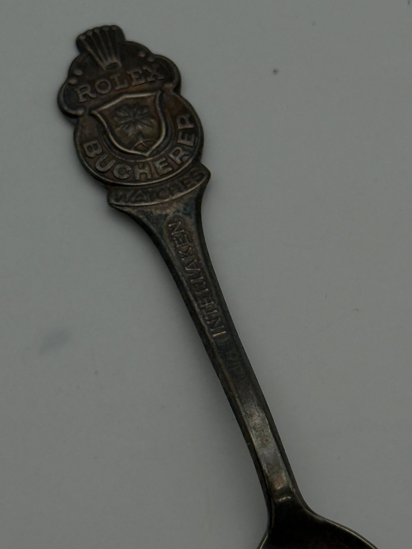 rolex teaspoon cucchiaino bucherer interlaken silver vintage rare