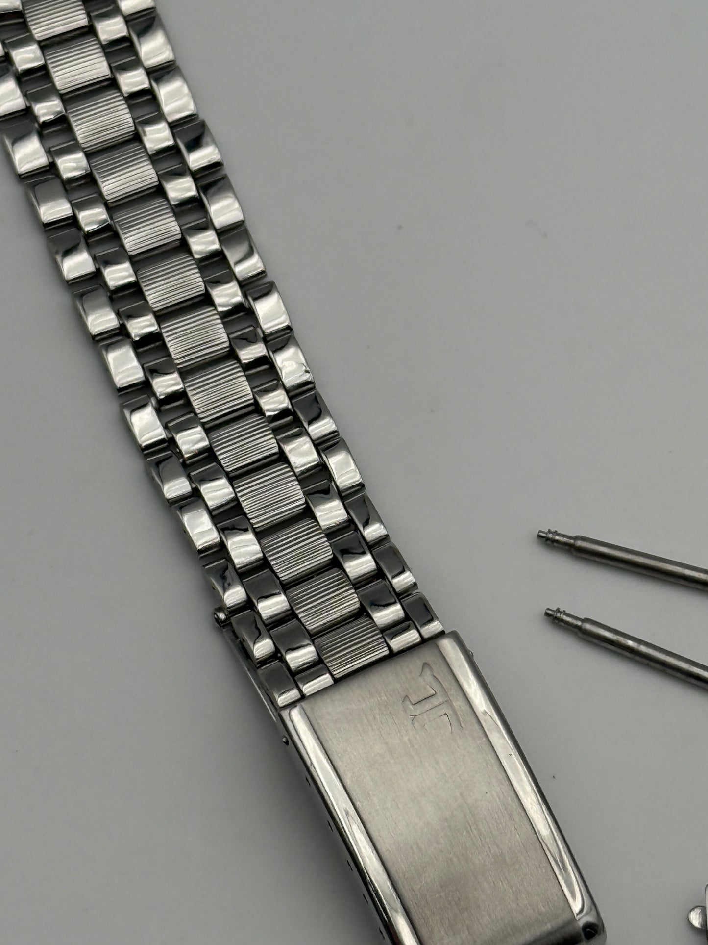 jaeger le coultre memovox gay freres brevetè 2-69 endlink jlm 18mm bracelet cinturino strap steel acciaio