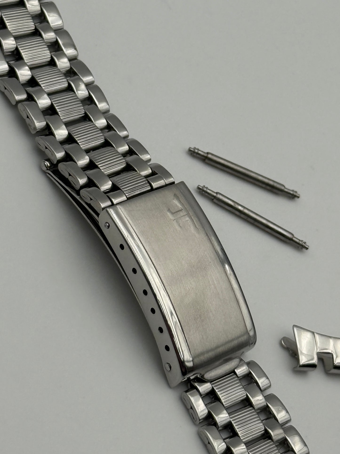 jaeger le coultre memovox gay freres brevetè 2-69 endlink jlm 18mm bracelet cinturino strap steel acciaio