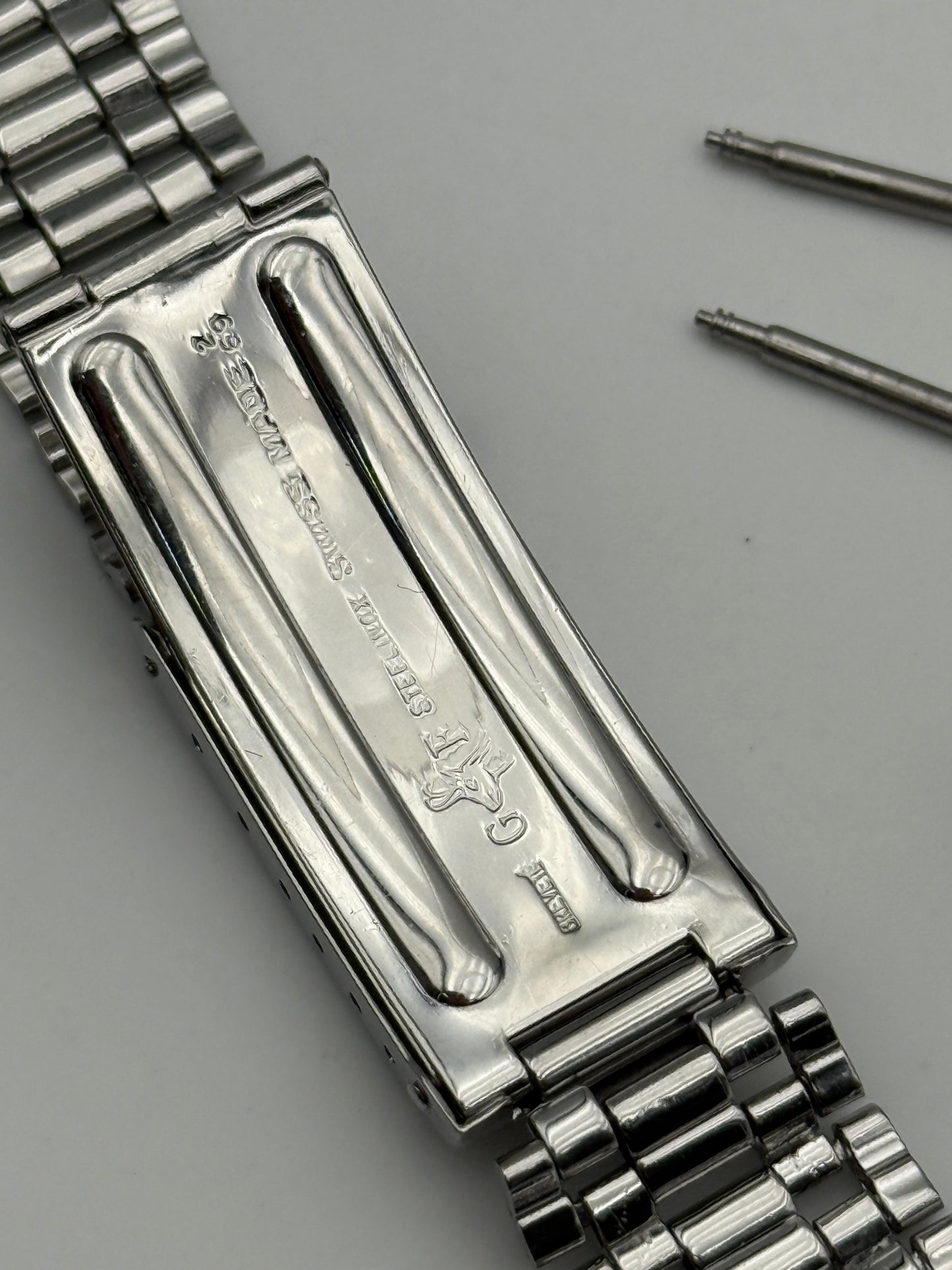 jaeger le coultre memovox gay freres brevetè 2-69 endlink jlm 18mm bracelet cinturino strap steel acciaio