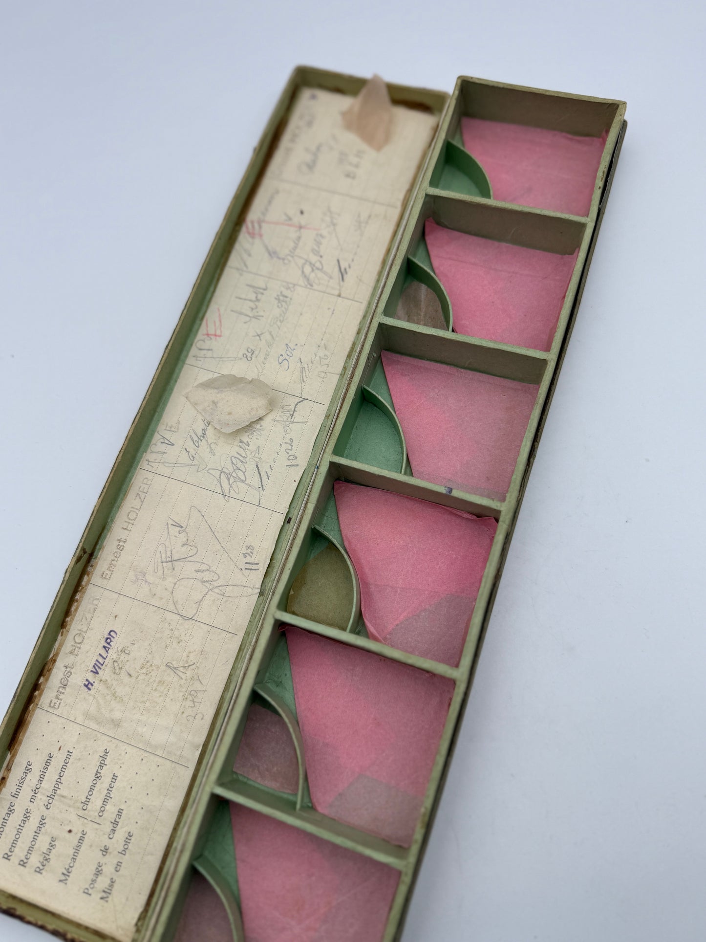 Leonidas 35x7cm watch parts box scatola vintage rare