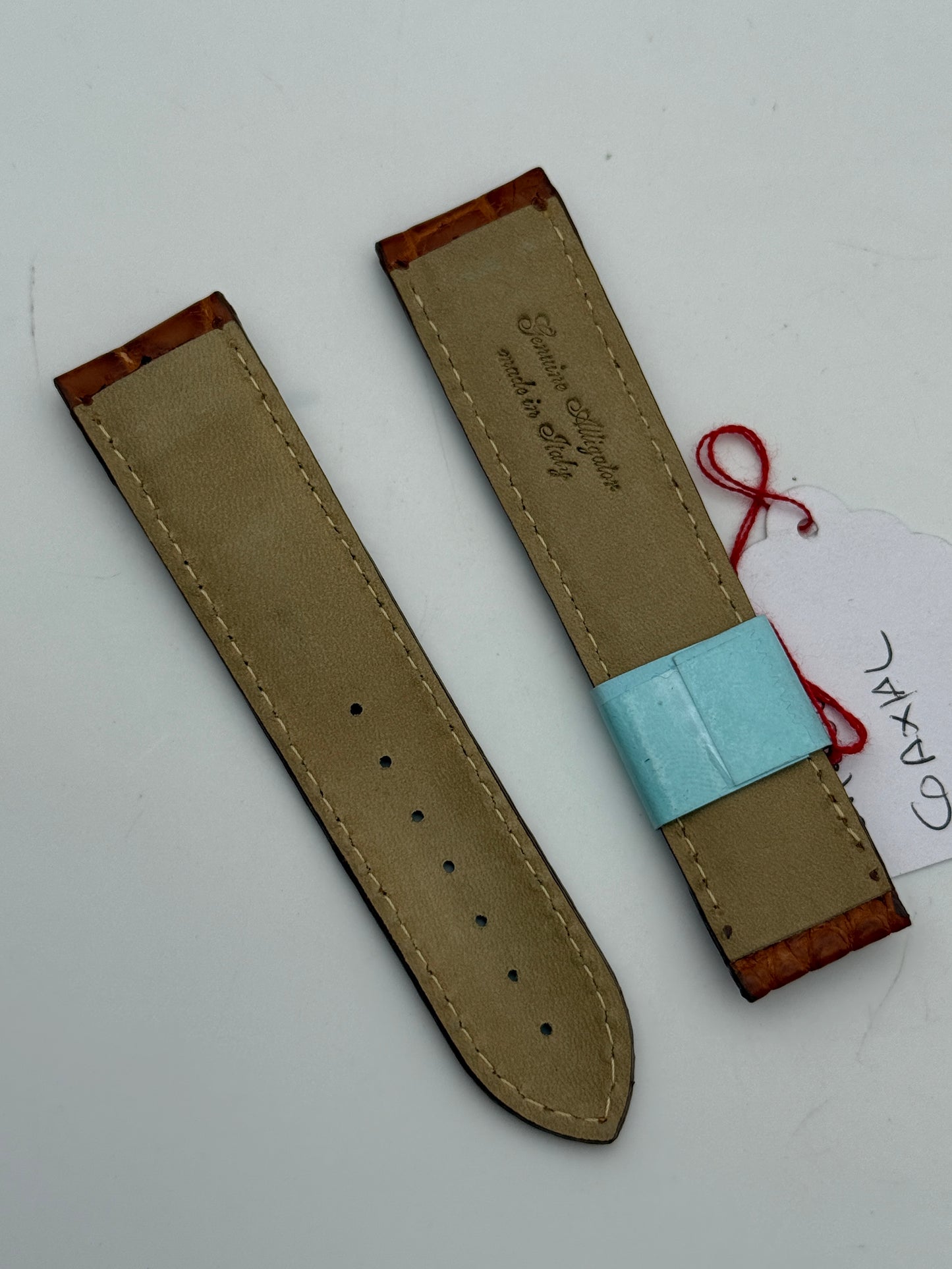 omega co-axial 22-20mm cinturino strap pelle leather new nuovo