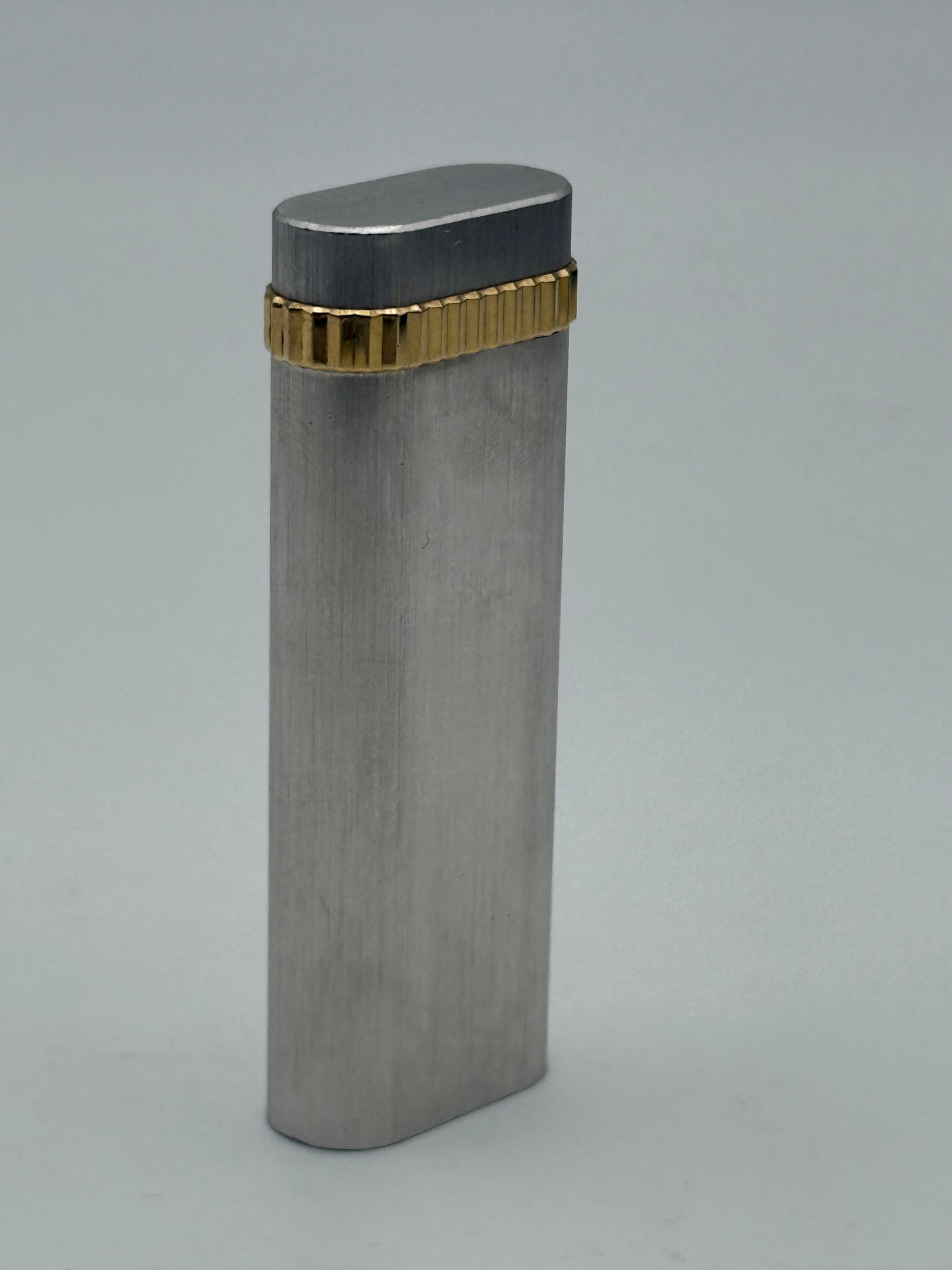 cartier lighter accendino steel-gold