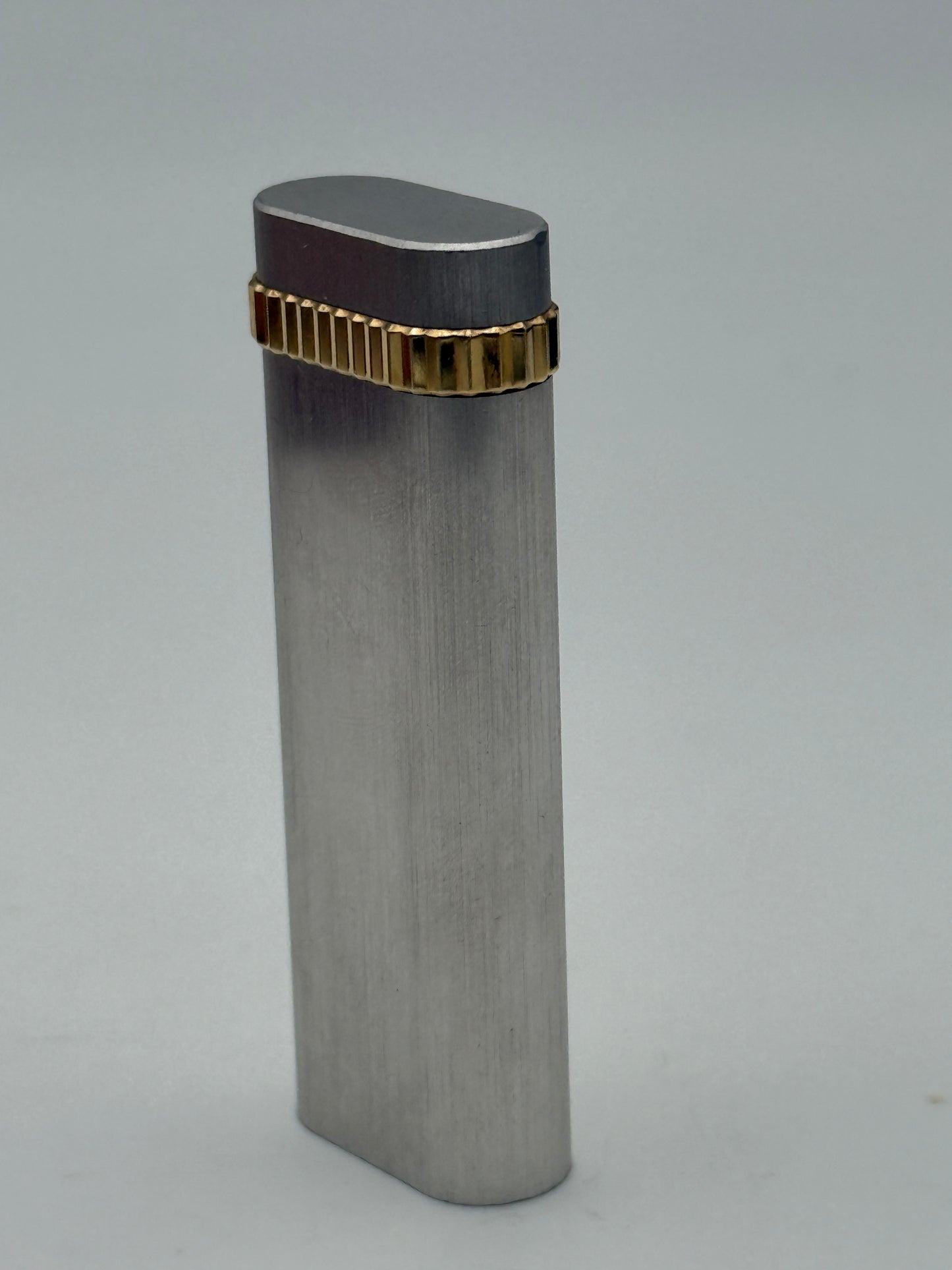 cartier lighter accendino steel-gold