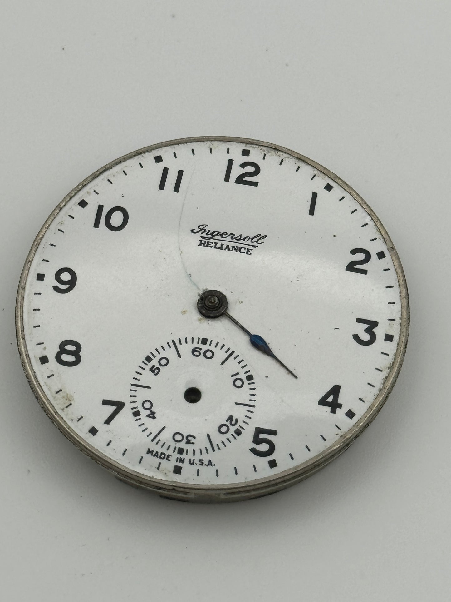 Ingersoll robt.h. brc 7 jewels pocket watch movement movimento 42.7mm