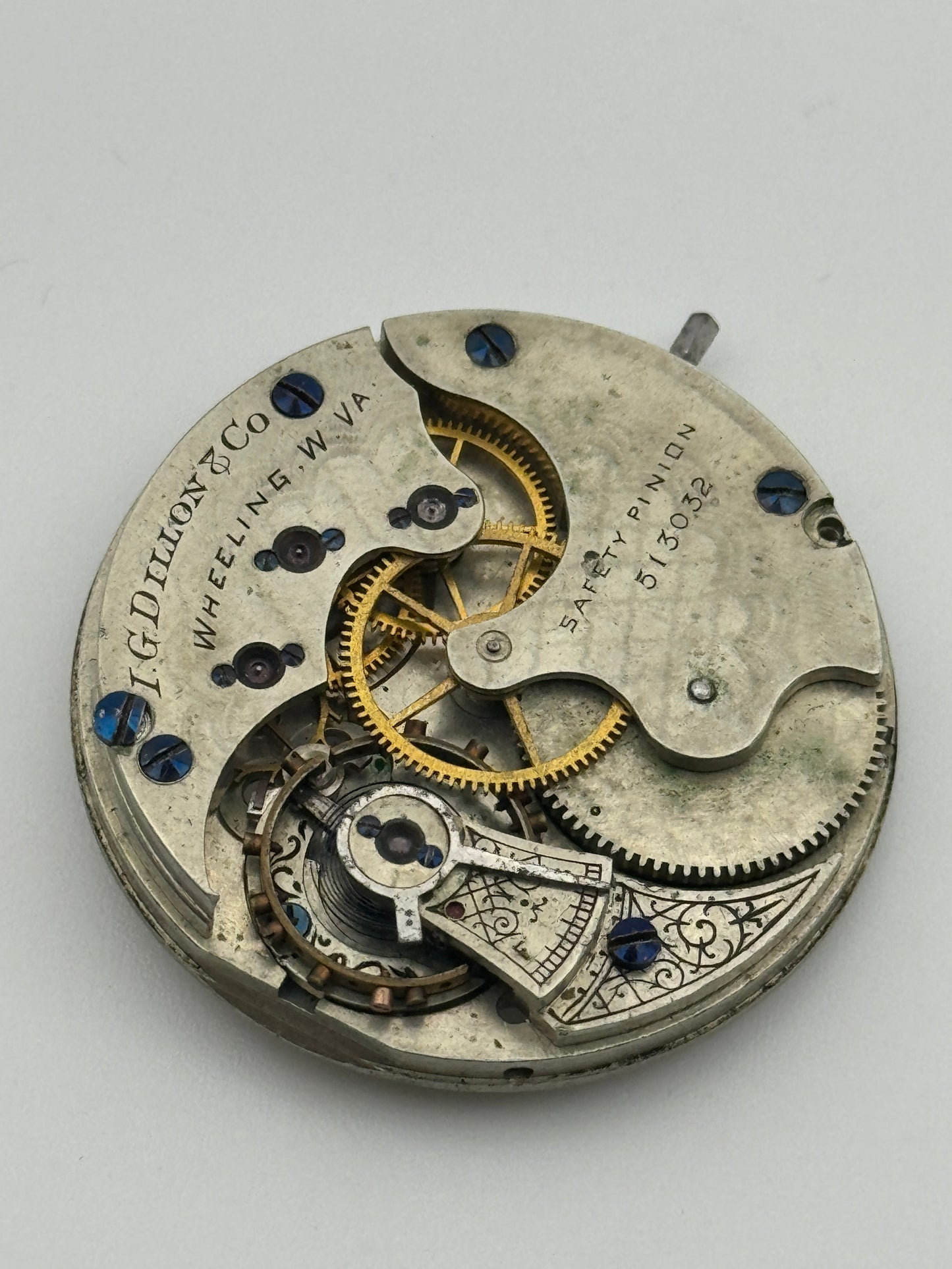 i.g.d.dilloneco wheeling w va 34.8mm pocket watch movement movimento