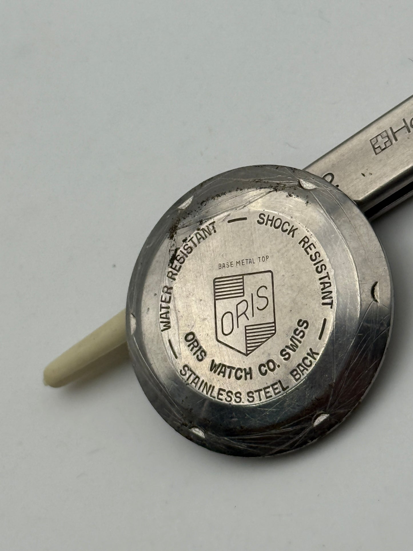 oris watch co swiss 31,7-30,2mm fondello caseback steel a vite to screw