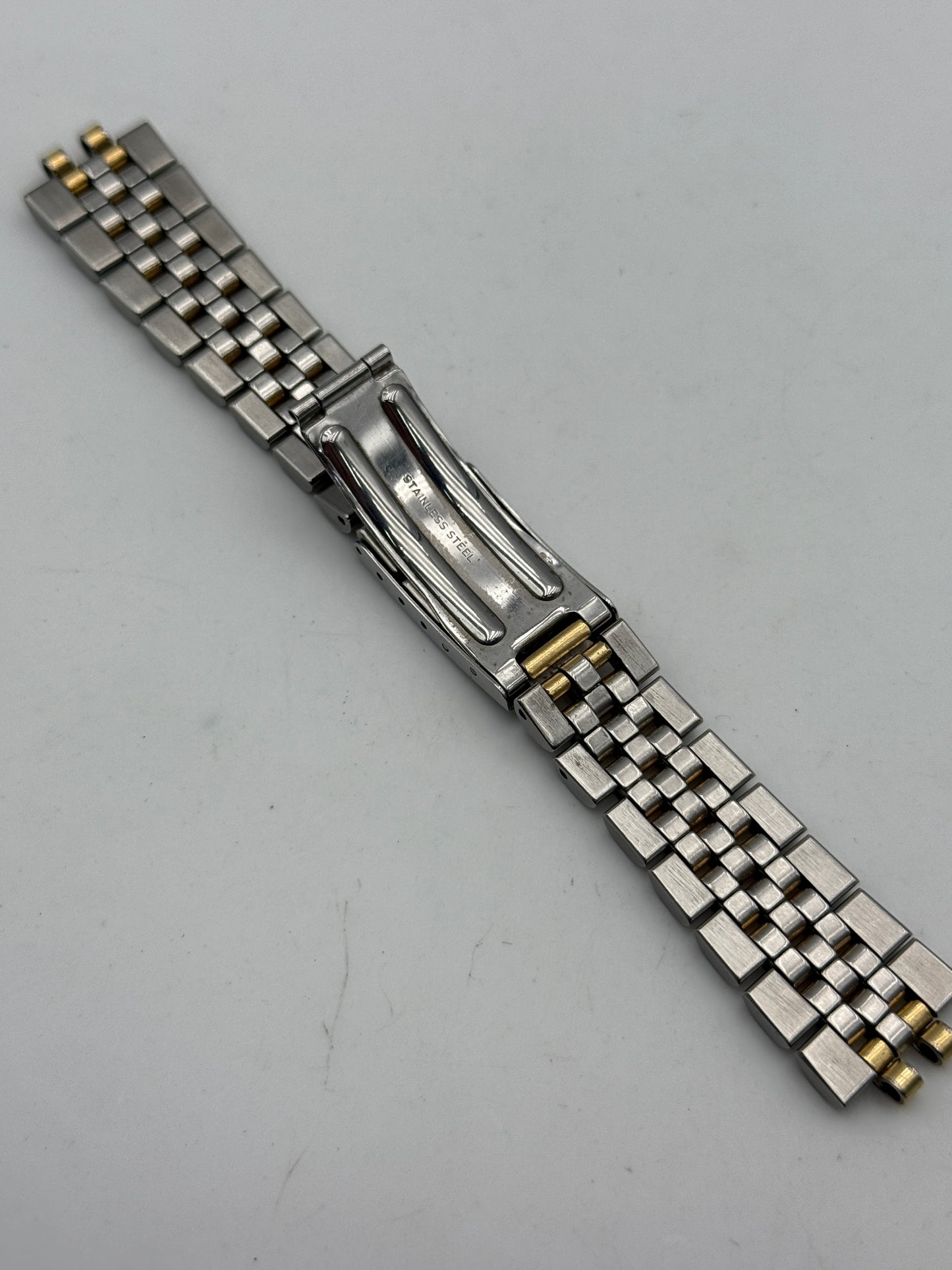 bulova 17mm steel and gold bracciale bracelet