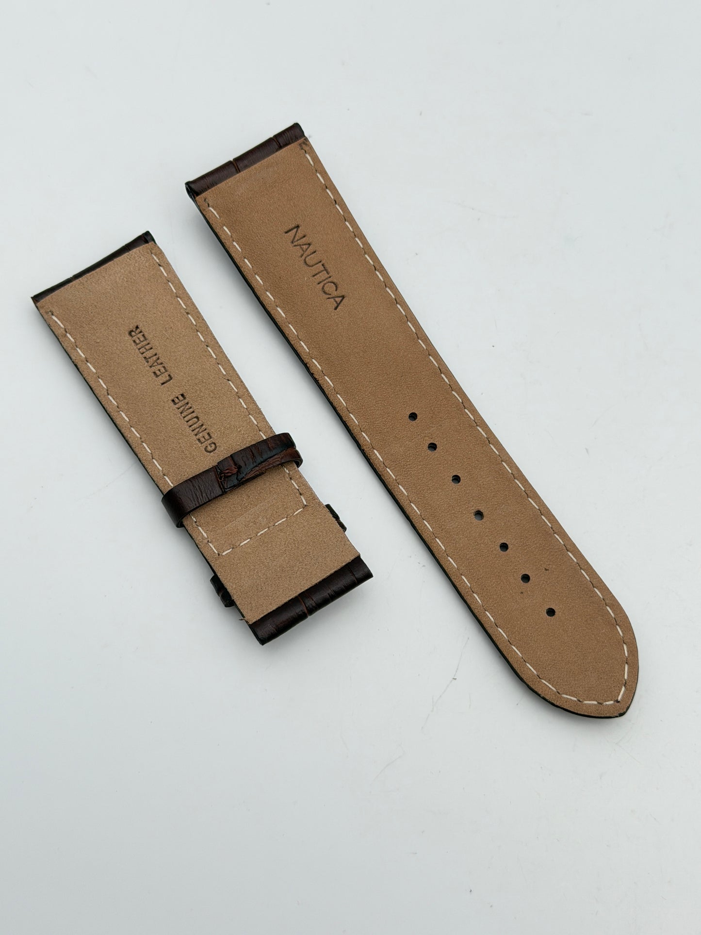 nautica 24mm cinturino strap pelle leather