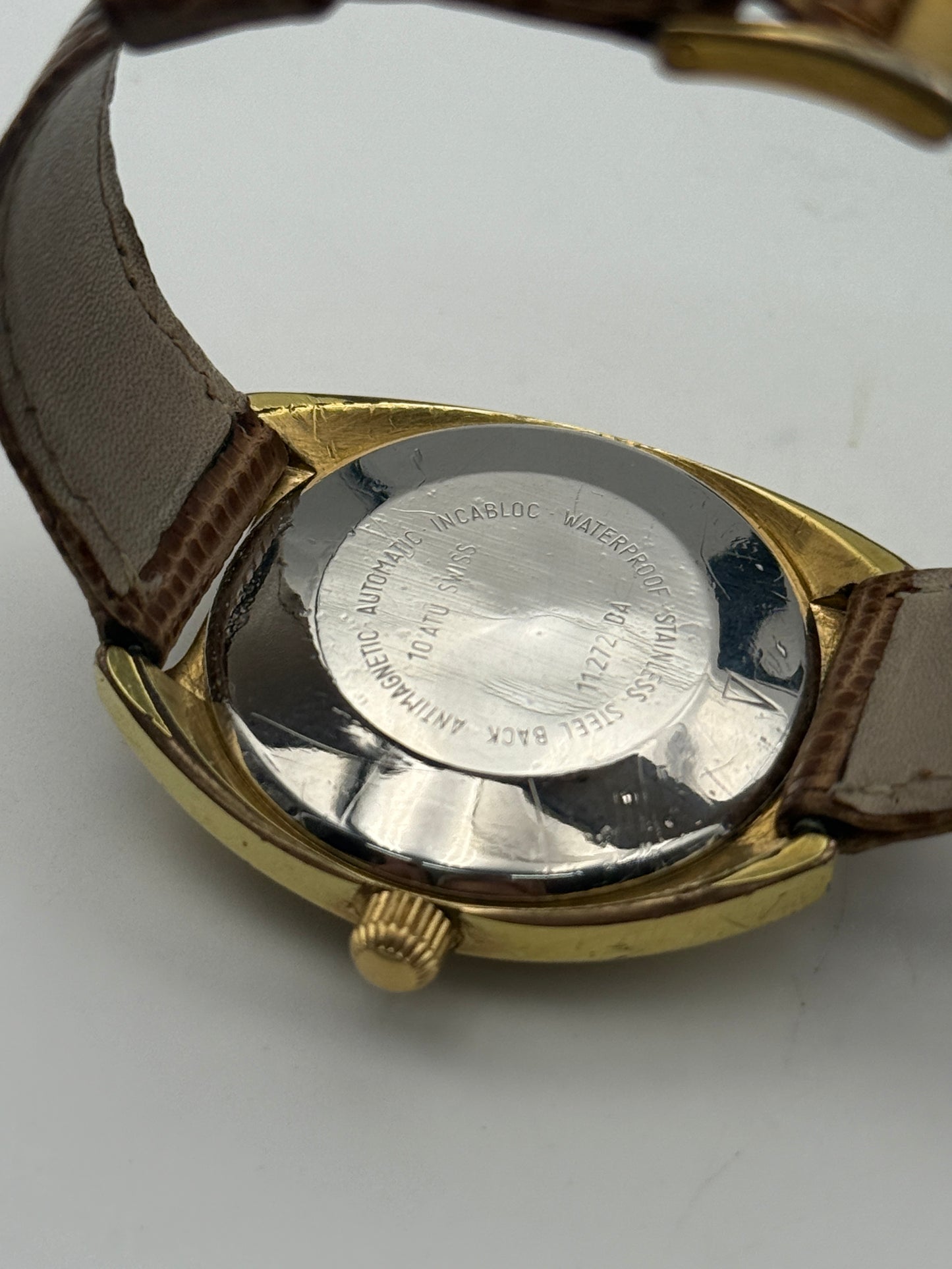 le martine diver automatic gold plated 11.272 brevet 36mm vintage