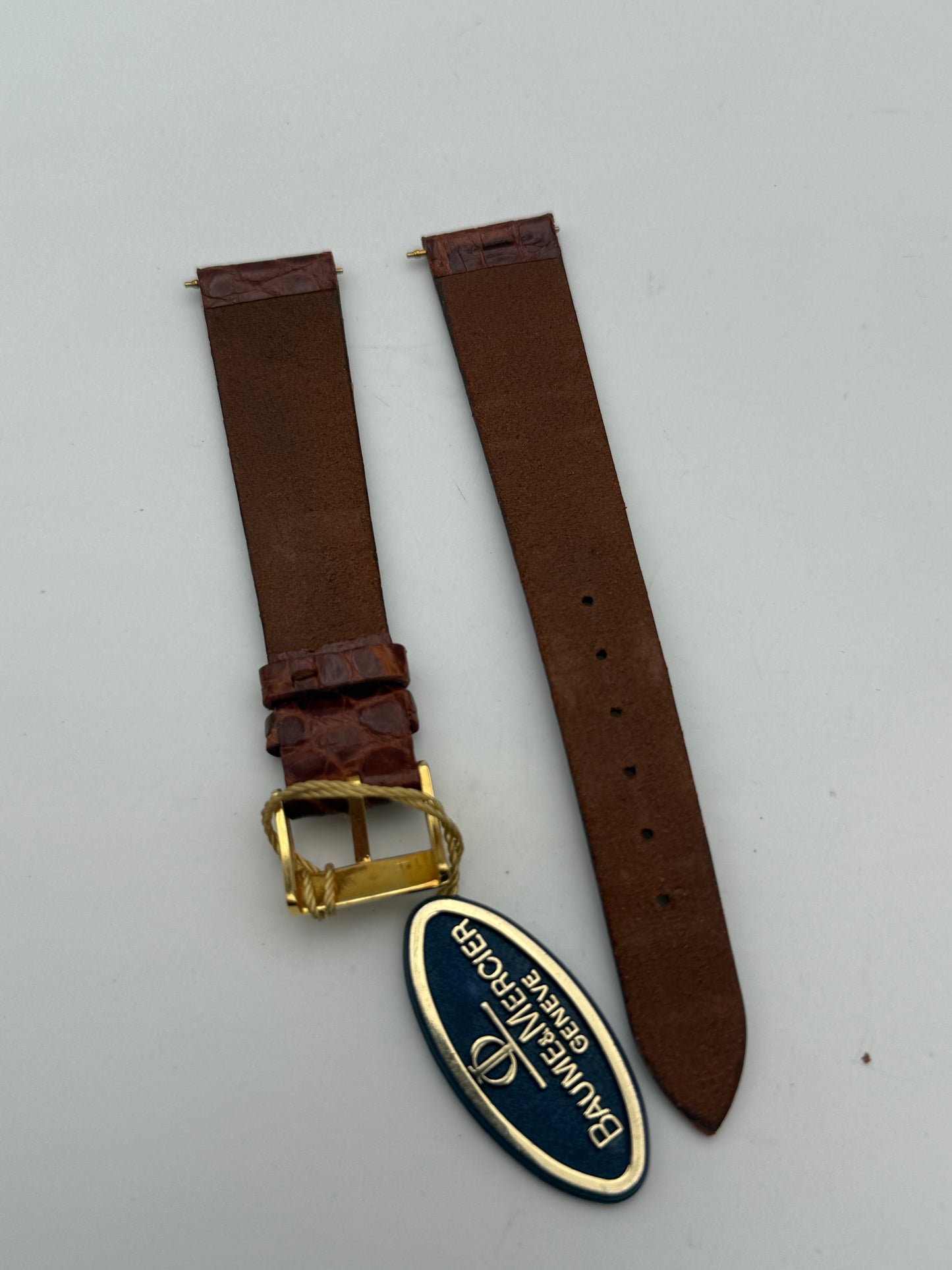 baume e mercier 17mm cinturino strap with buckle and tag
