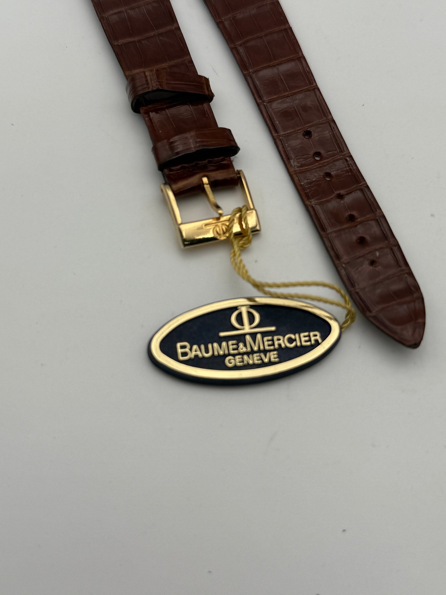 baume e mercier 17mm cinturino strap with buckle and tag
