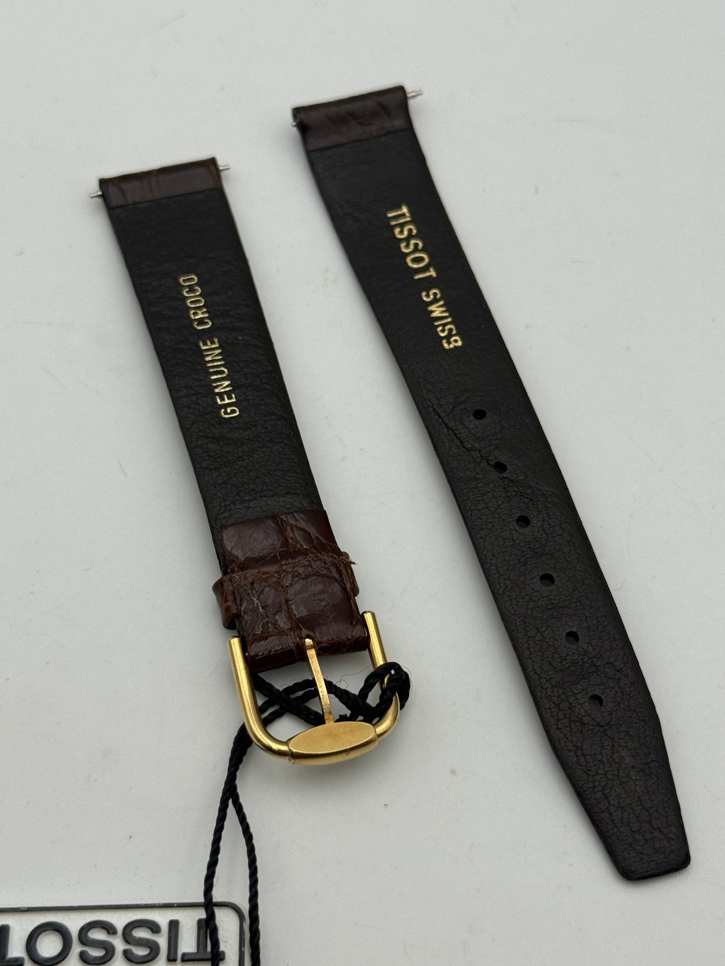 tissot 16mm cinturino strap with buckle and tag