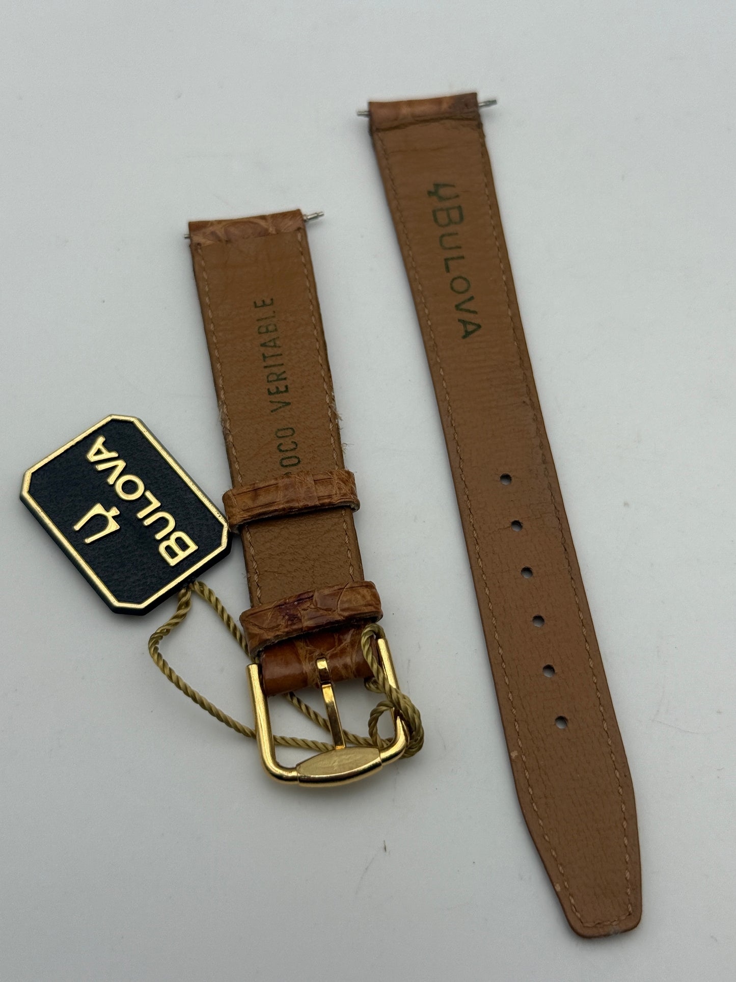 bulova 16mm cinturino strap with buckle and tag