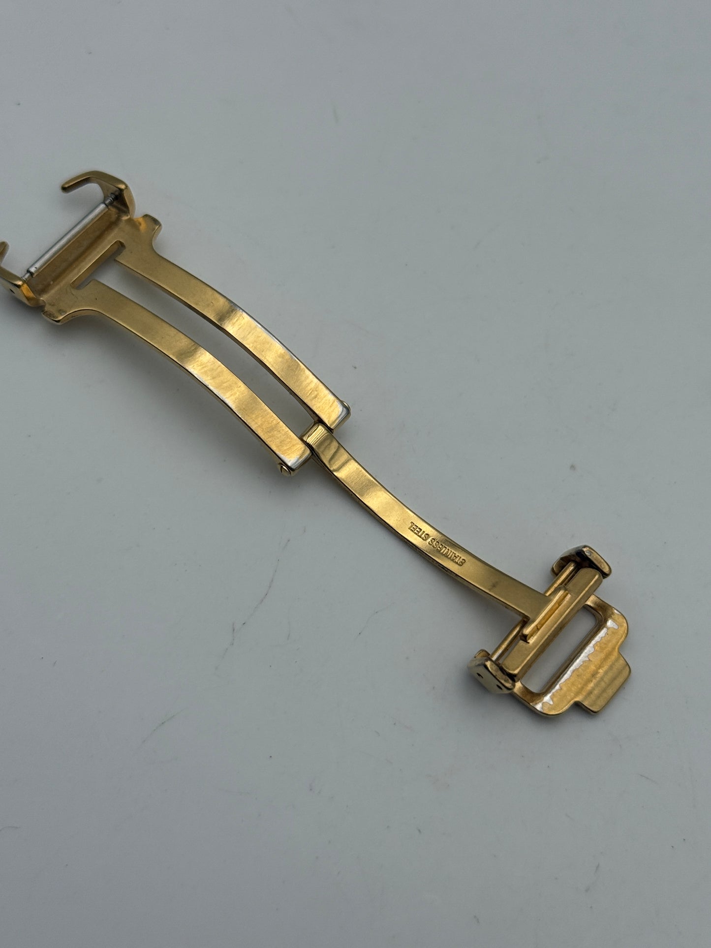 baume e mecier dorata deployante fibbia buckle gold plated 16mm