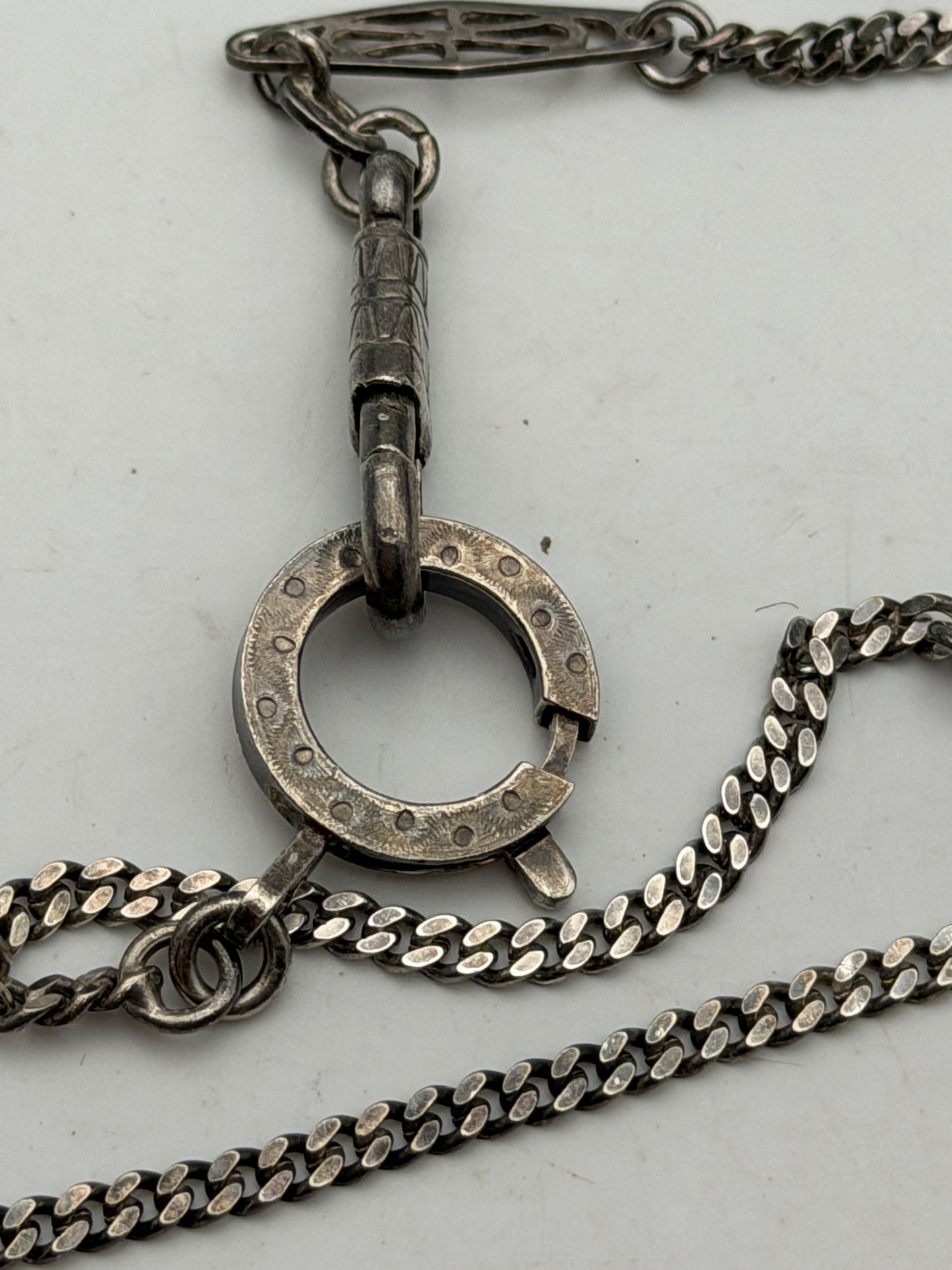 catena in argento 0,900 silver pocket watch chain orologio da tasca vintage