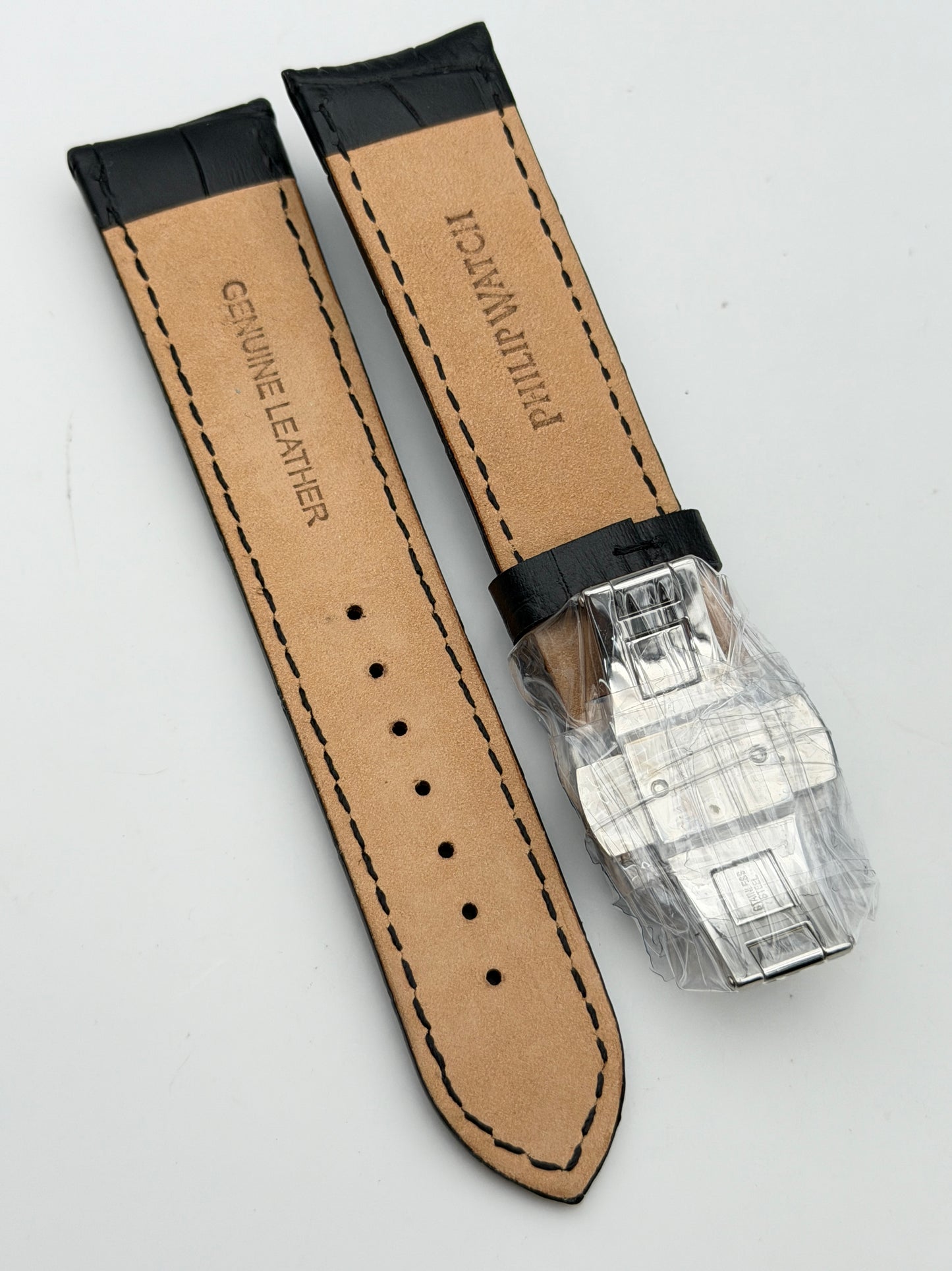 philip watch nero 22mm cinturino strap